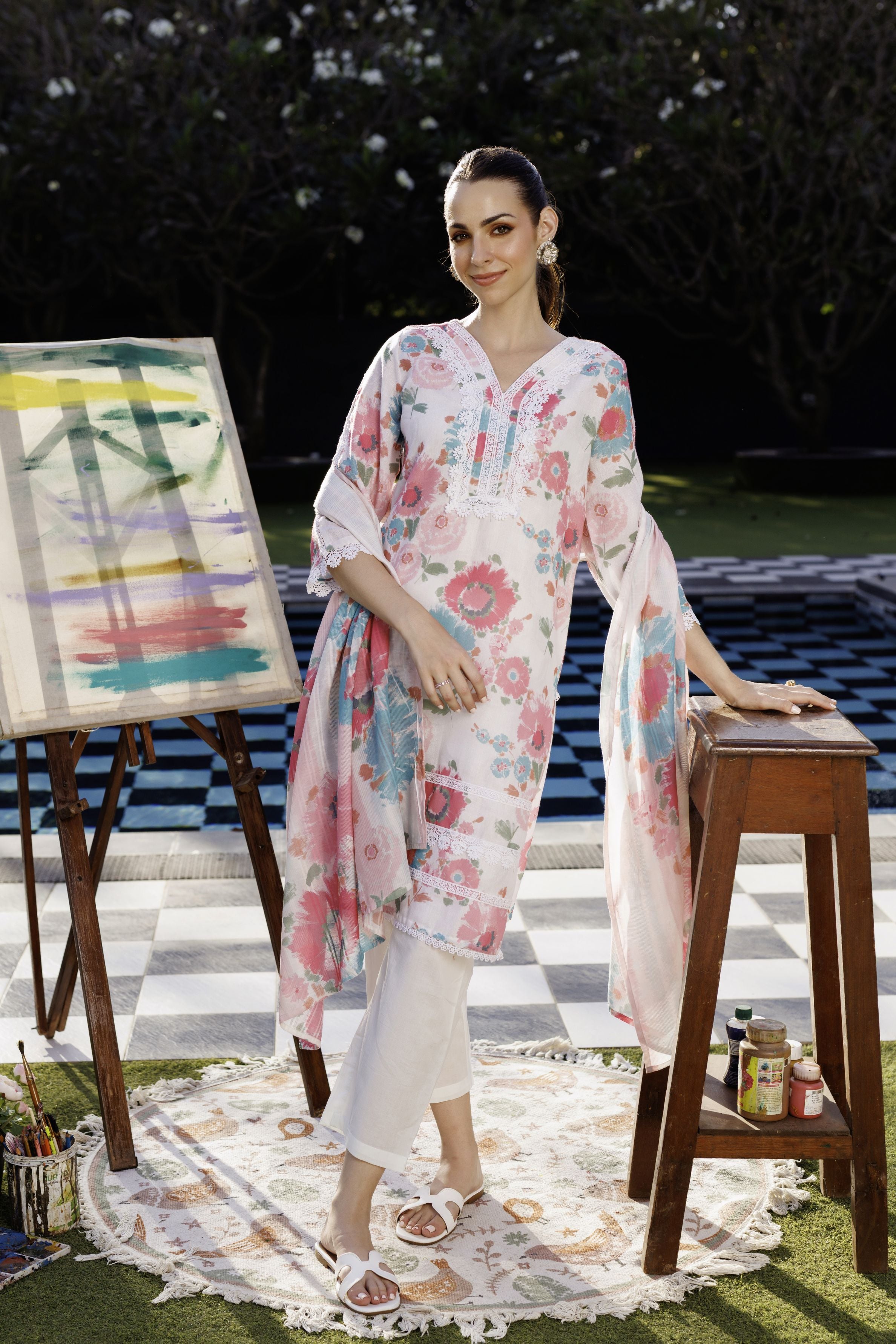 White Radiance Pants Set