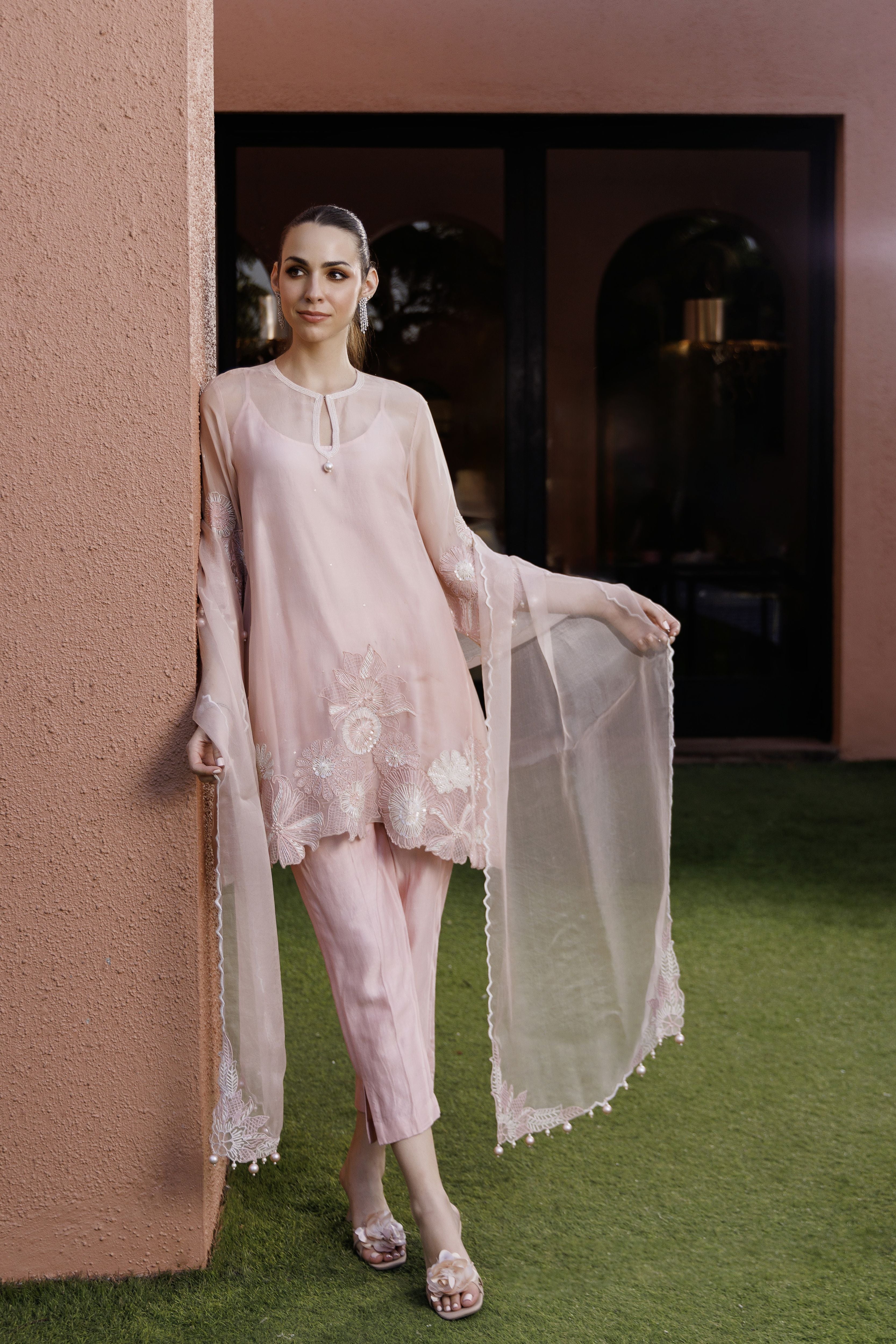 Soft Peach Pants Set