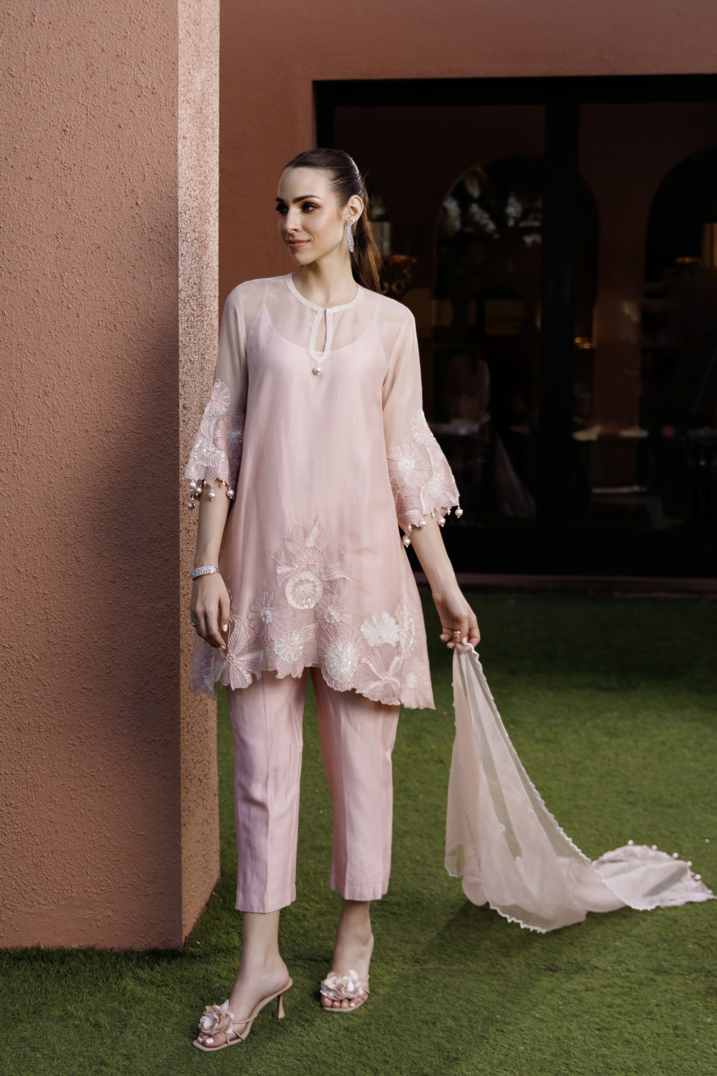 Soft Peach Pants Set