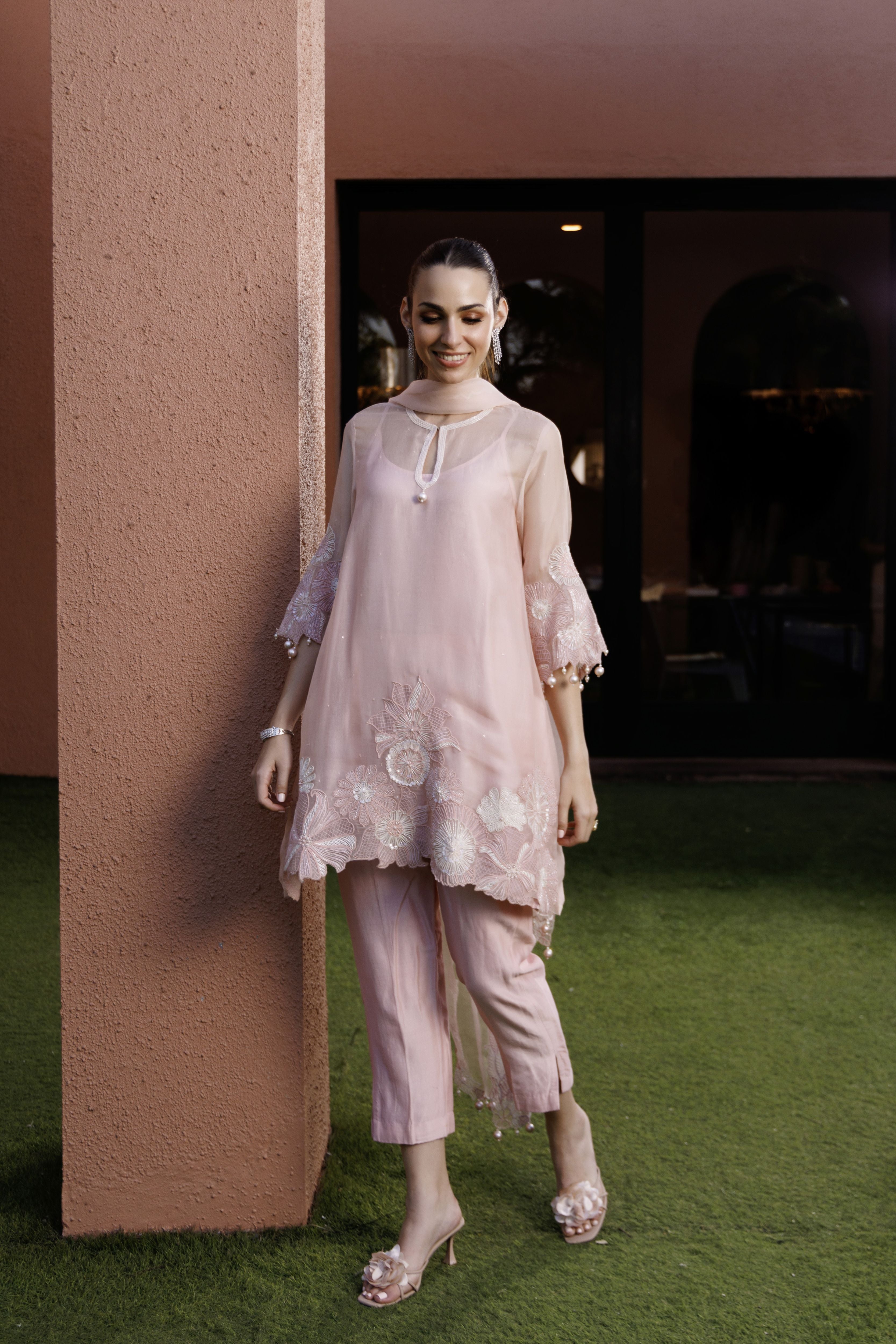Soft Peach Pants Set