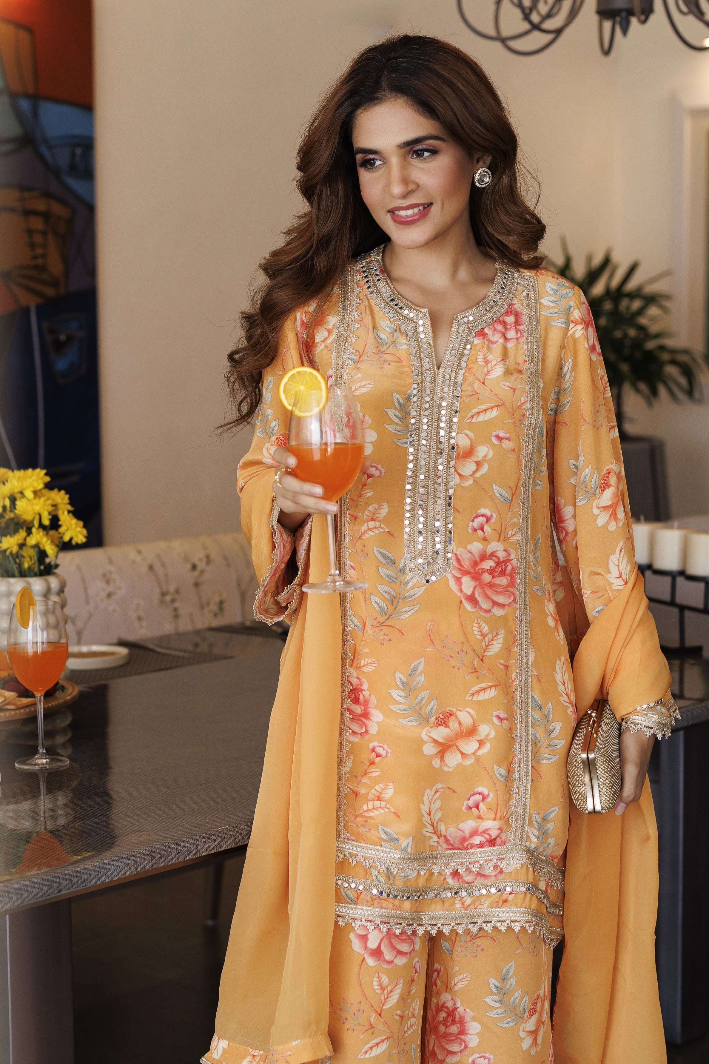 Tangerine Tango Delight Palazzo Set