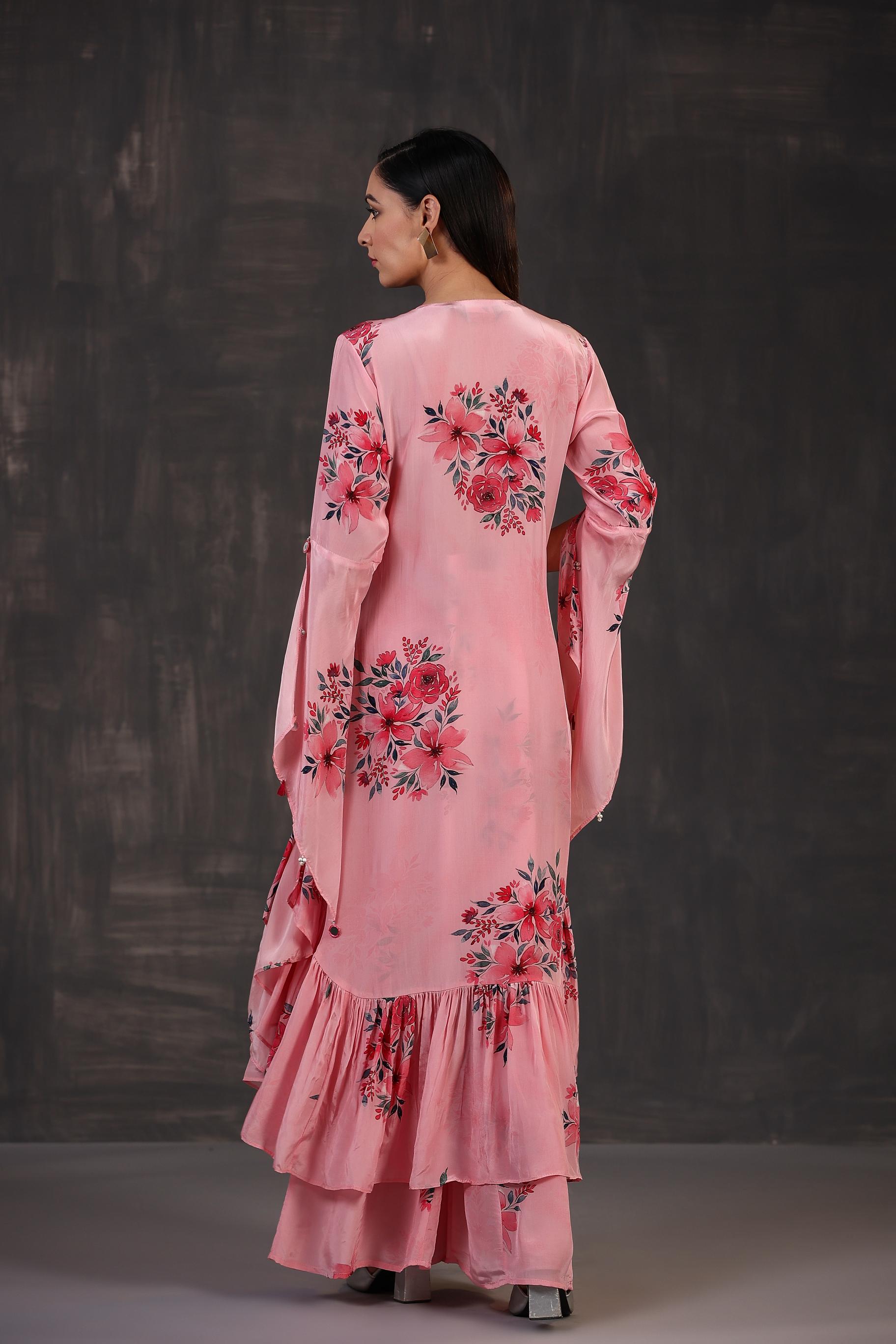 Light Pink Digital Printed Habutai Silk Co-Ord Set