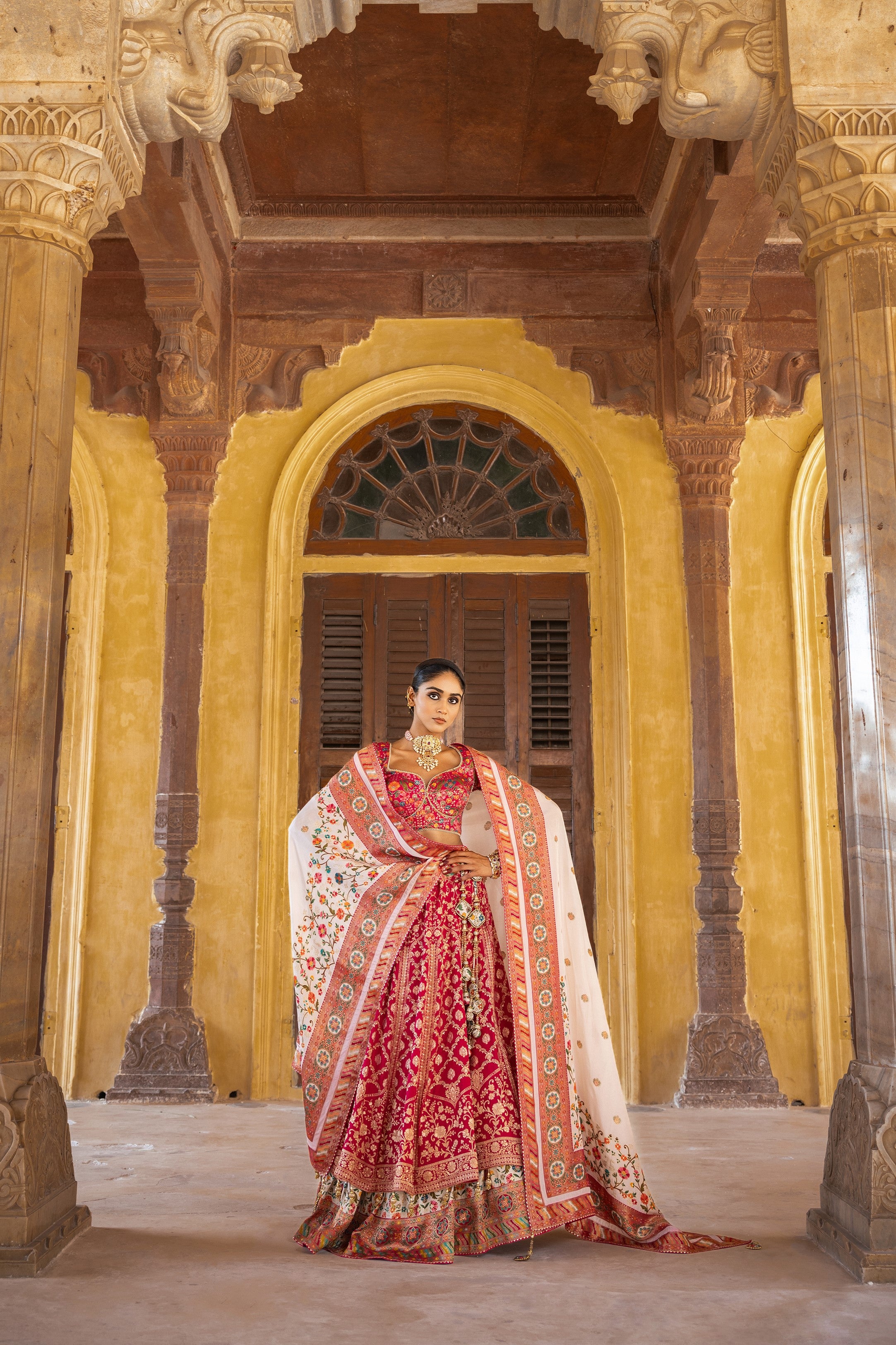 Pink Handwork Satin Silk Lehenga Set