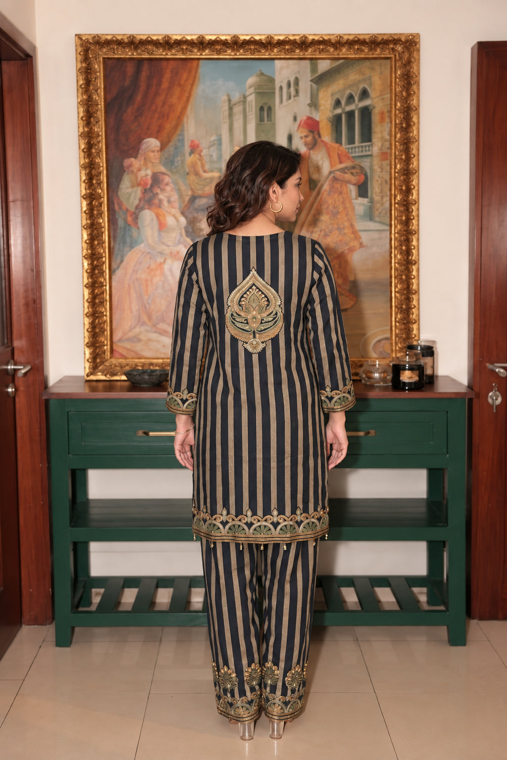 Dark Onyx Printed Crepe Silk Co-Ord Set