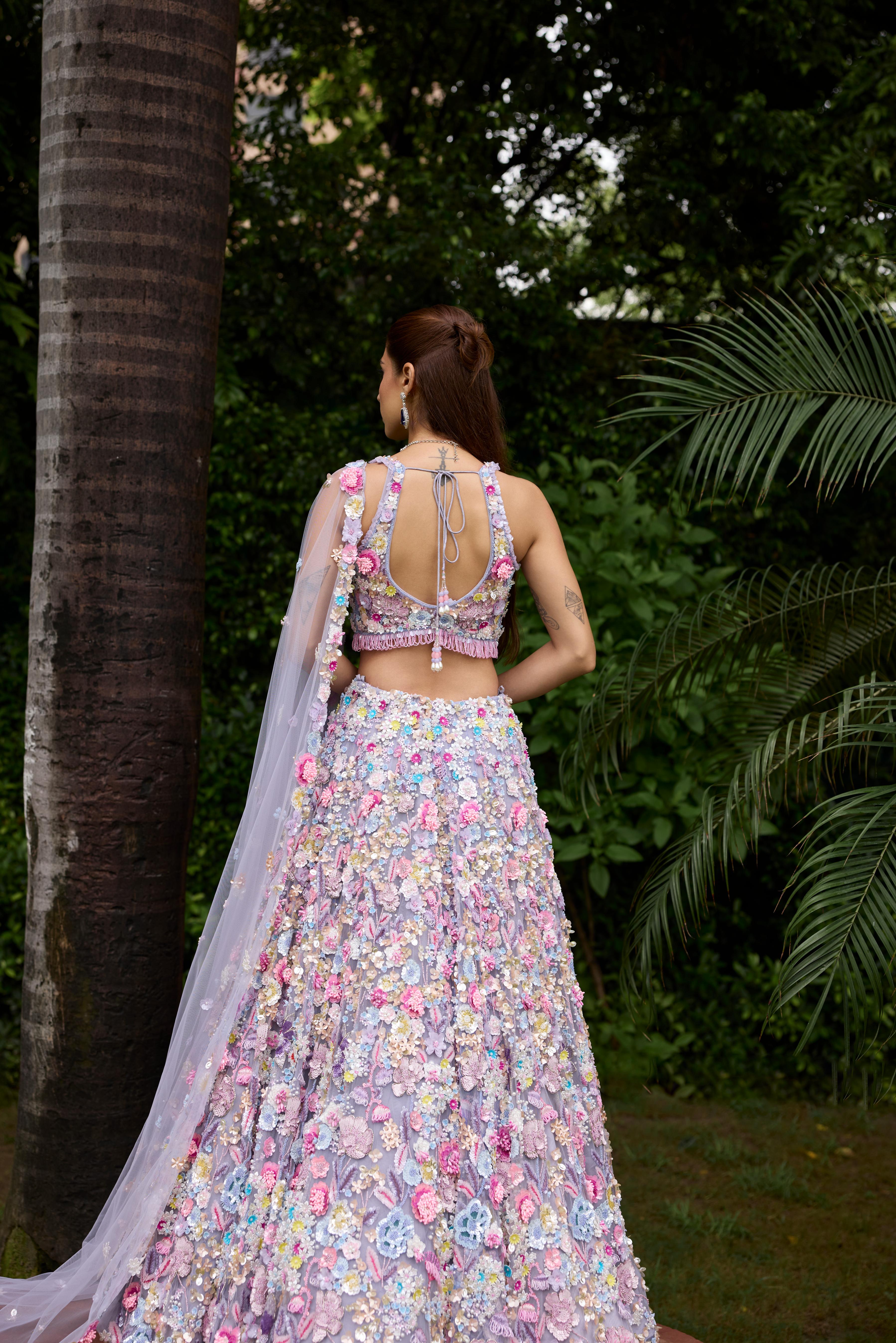 Dusty Lilac Embellished Premium Lehenga Set