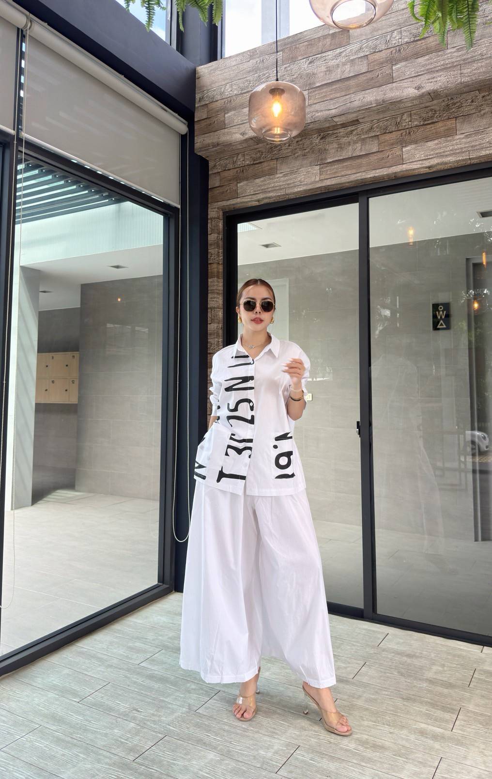 White Printed Organic Cotton Co-Ord Set