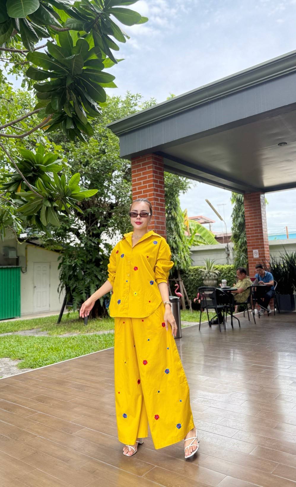 Mustard Yellow Embroidered Organic Cotton Co-Ord Set