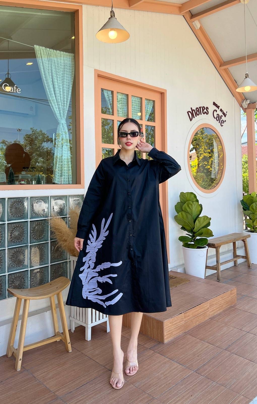 Black Printed Organic Cotton Dress