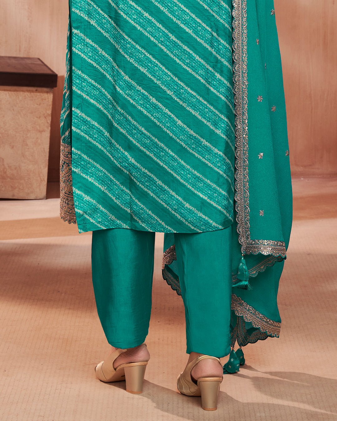 Panna Grace Embellished Dola Silk Pant Set