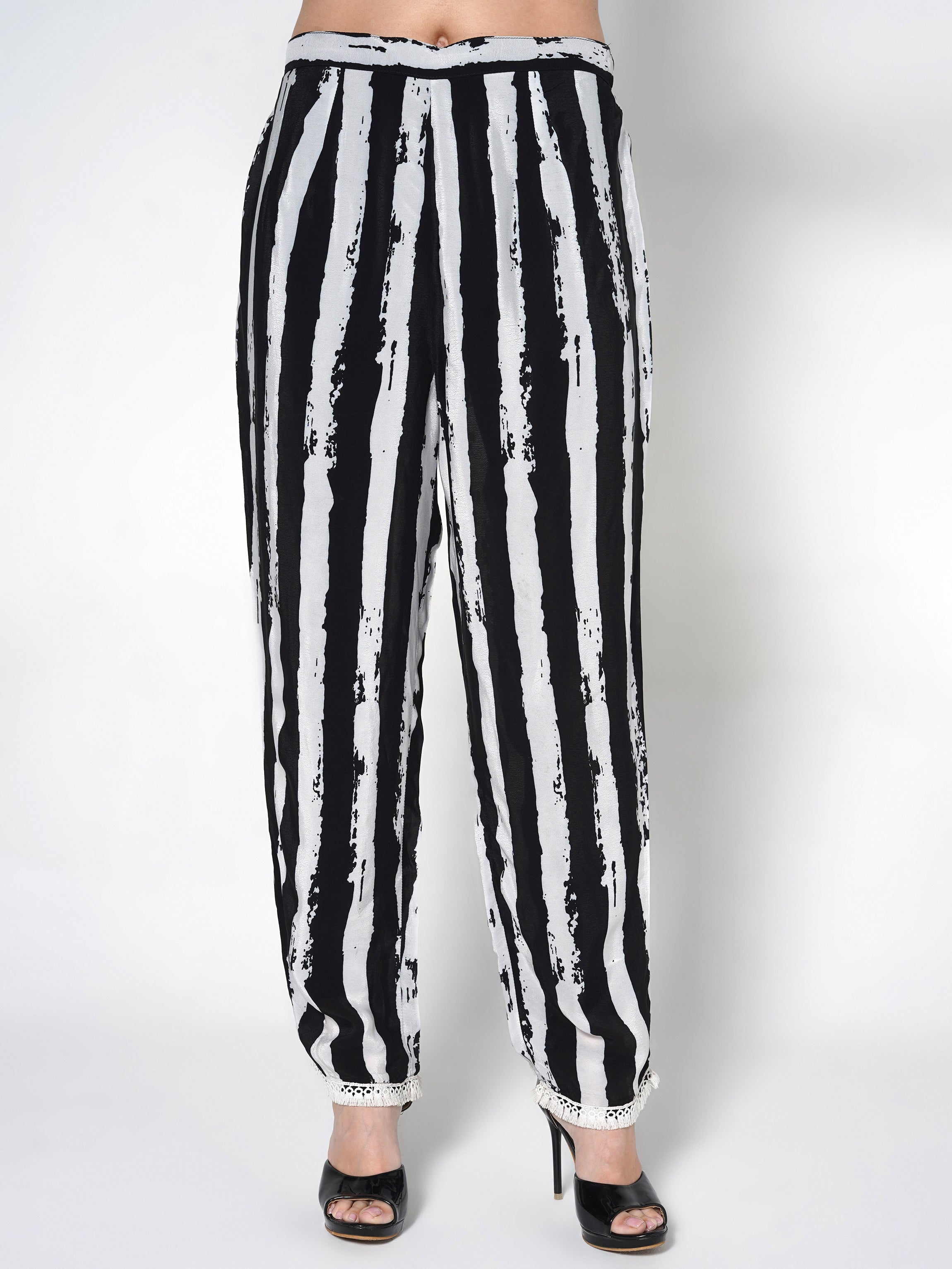 Ebony Black Printed Crepe Silk Co-Ord Set