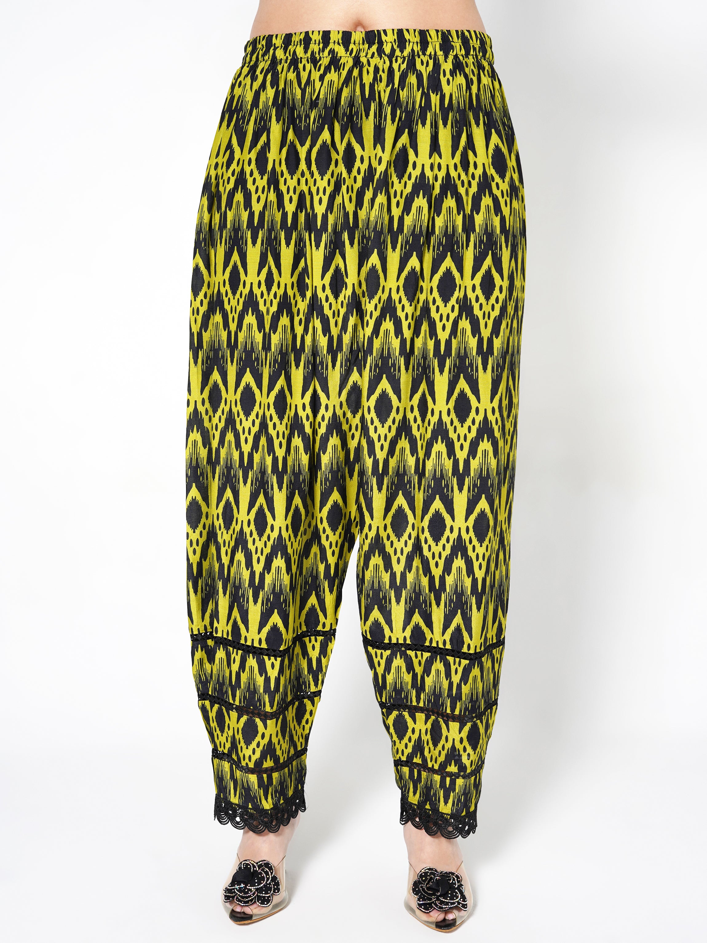 Light Olive Printed Linen Silk Co-Ord Set