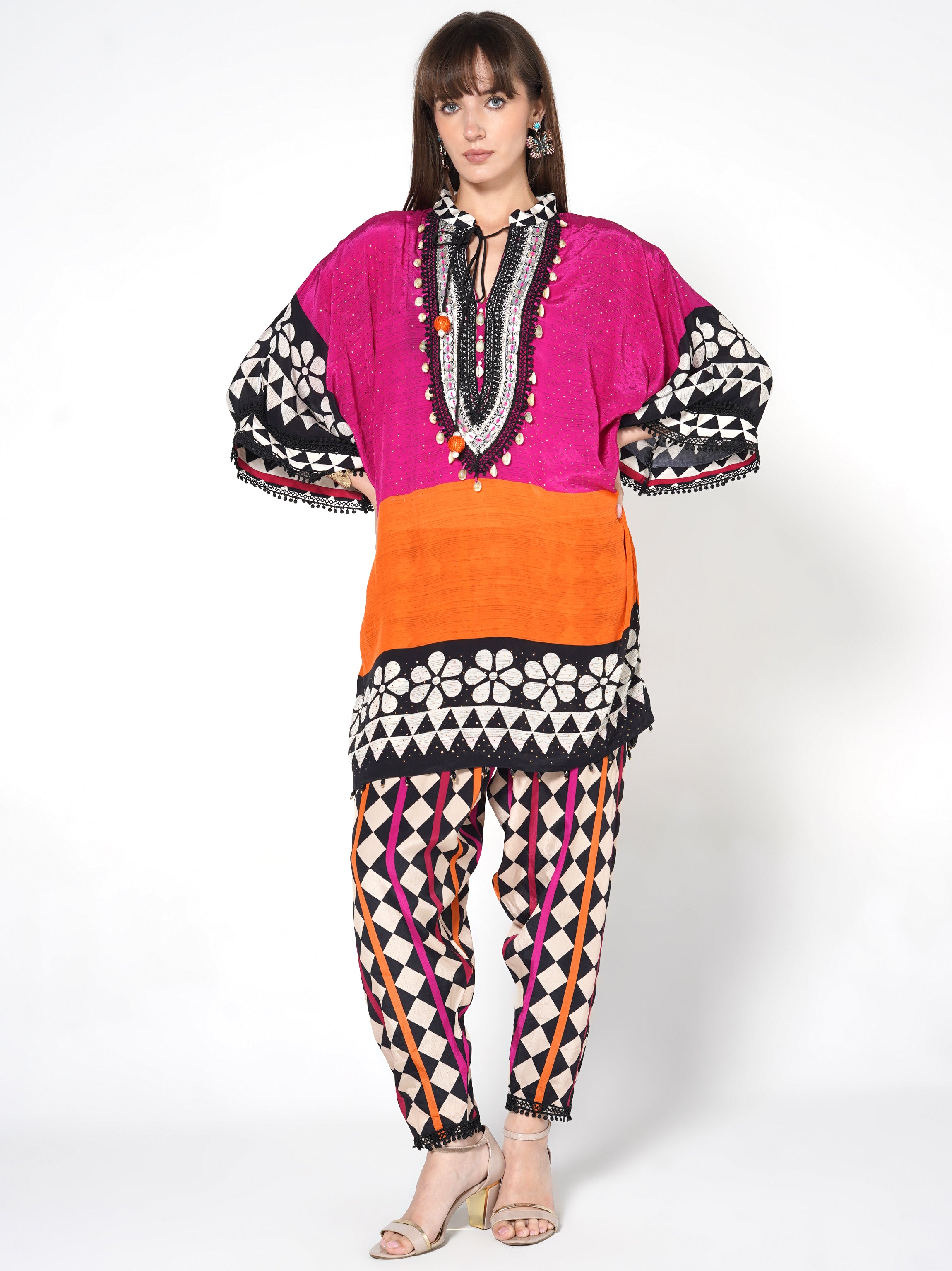 Multicolor Printed Crepe Silk Co-Ord Set