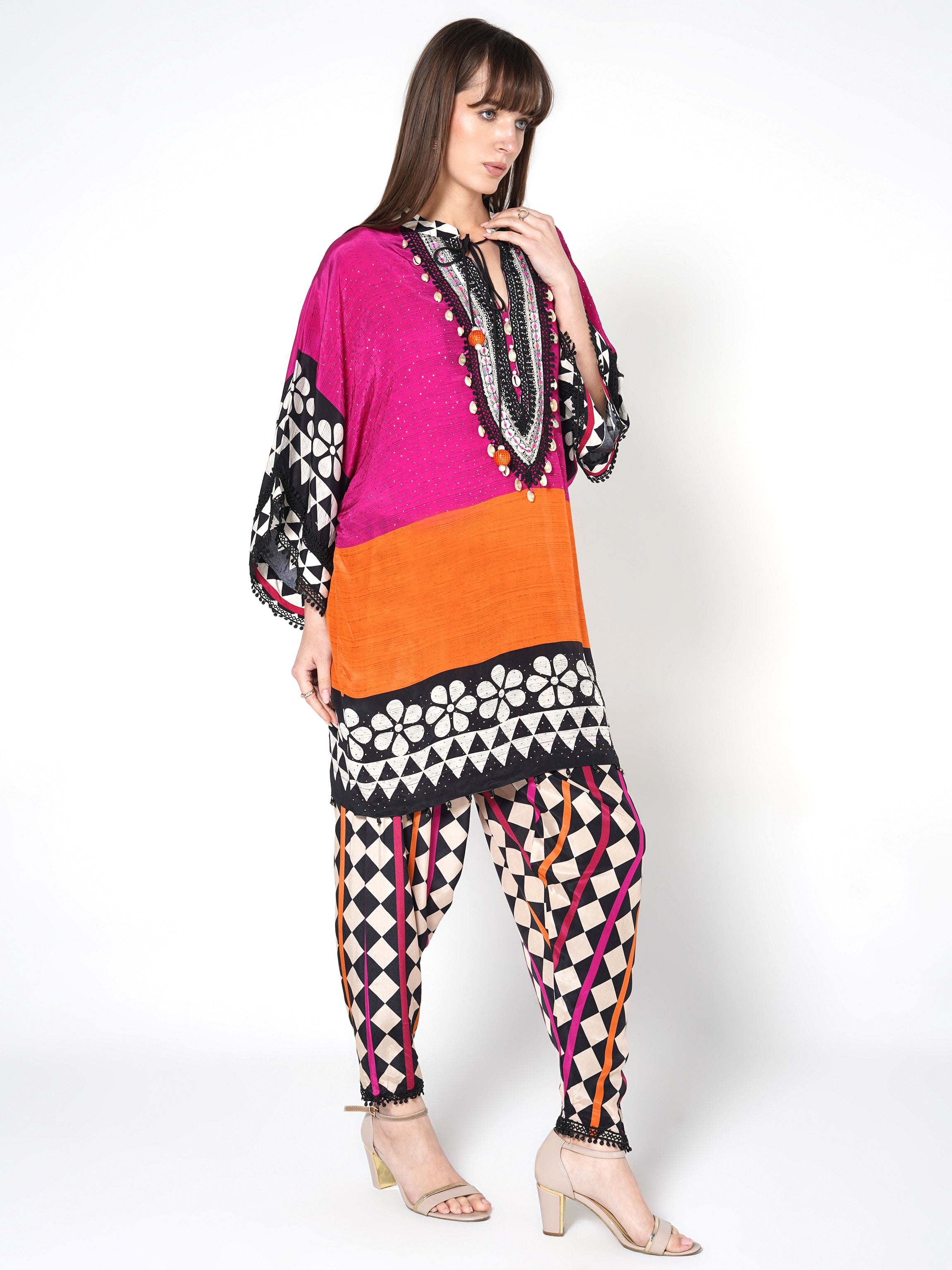 Multicolor Printed Crepe Silk Co-Ord Set