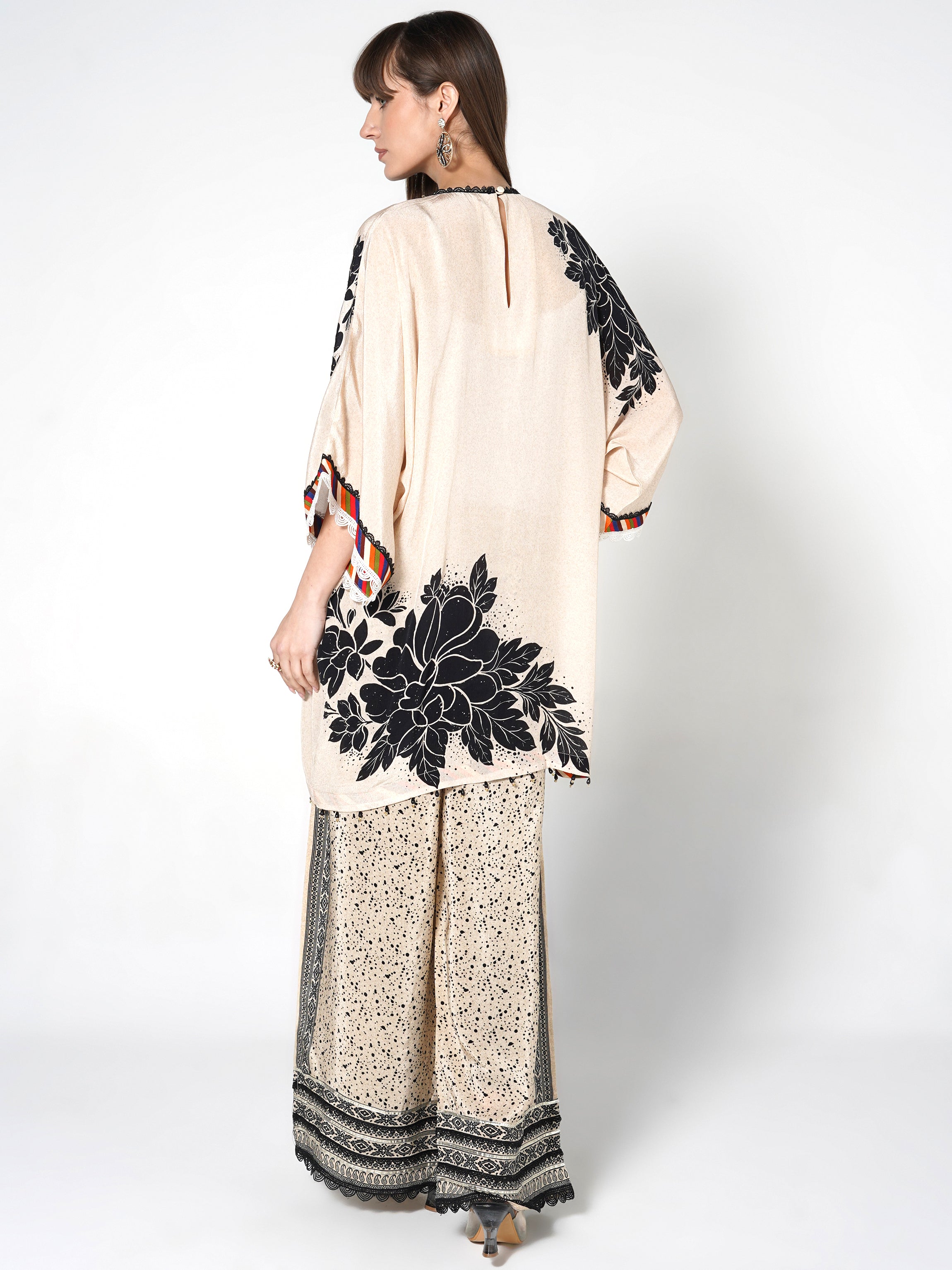 Ivory Embellished Crepe Silk Co-Ord Set