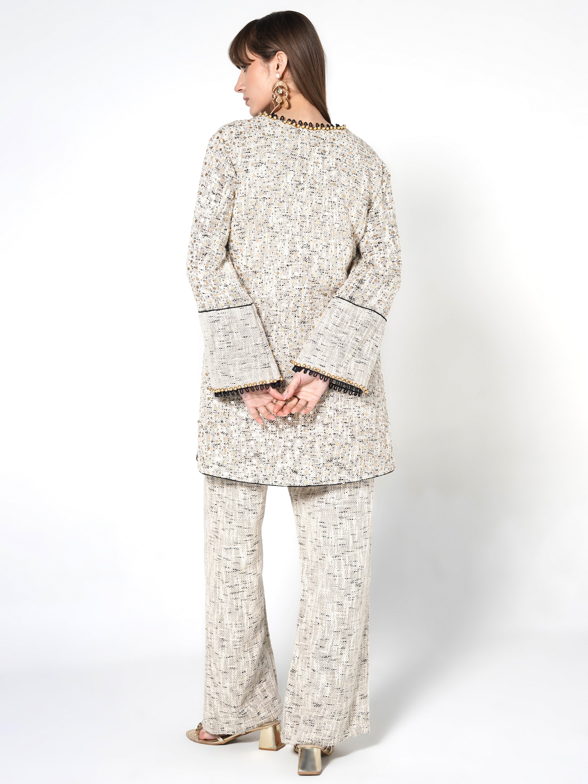 Speckled Beige Beaded Jute Co-ord Set