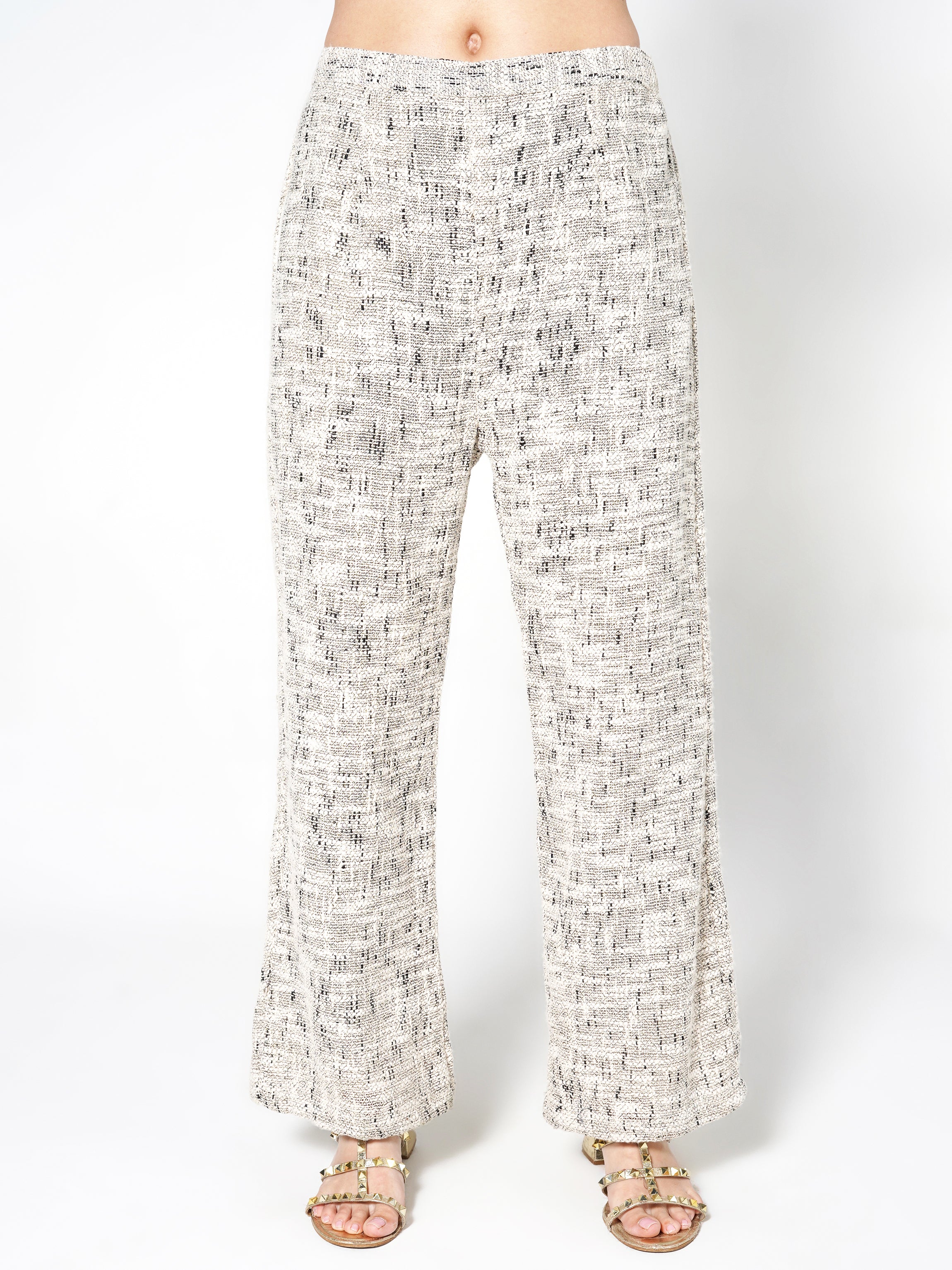 Heathered Cream & Black Floral Jute Co-ord Set