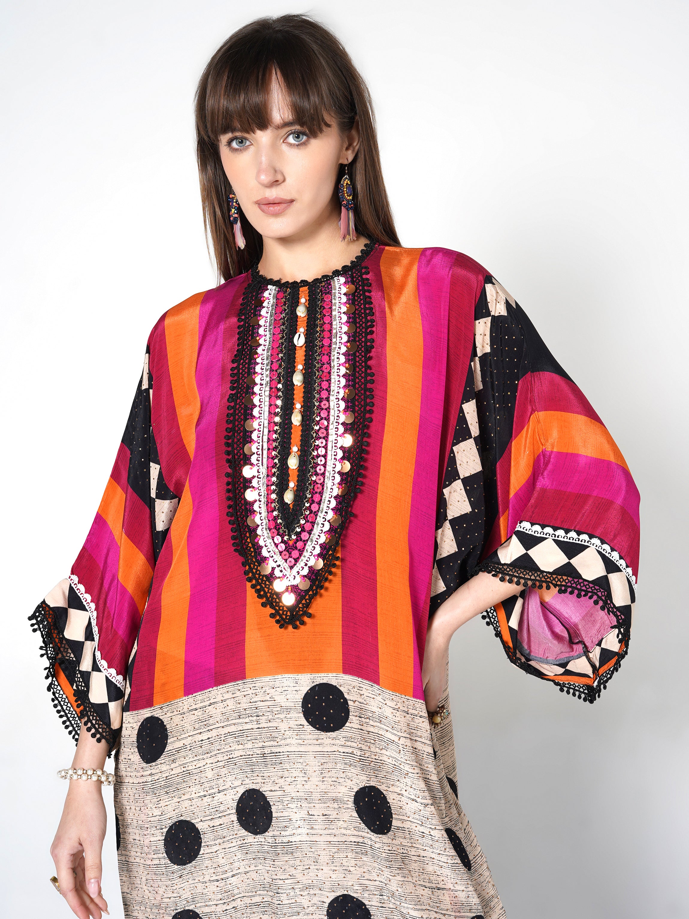 Sunset Tribal Printed Crepe Silk Co-Ord Set