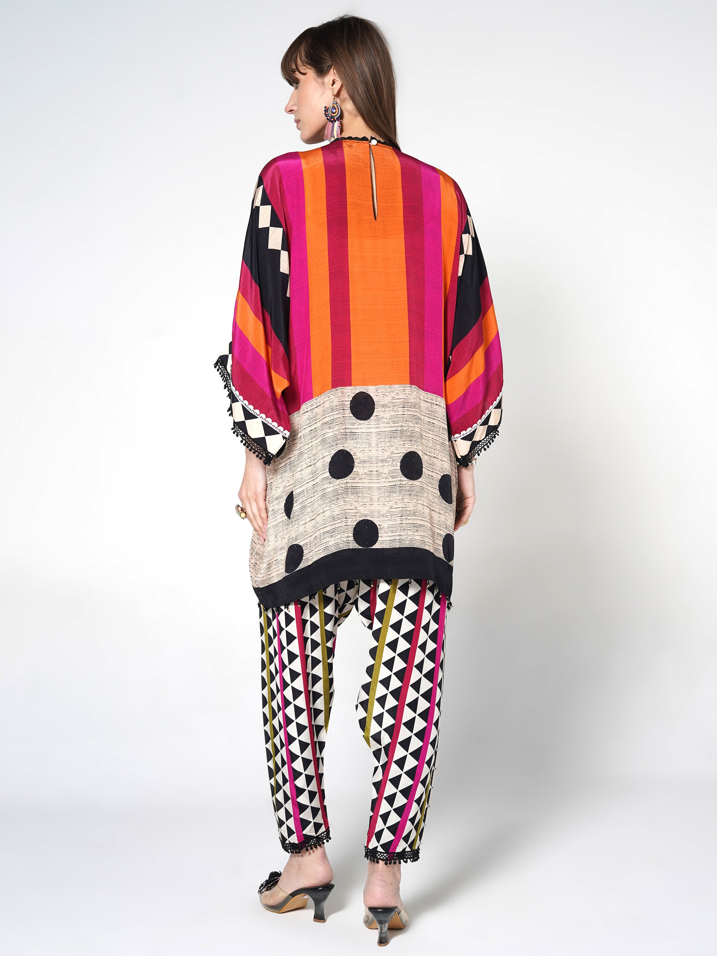 Sunset Tribal Printed Crepe Silk Co-Ord Set