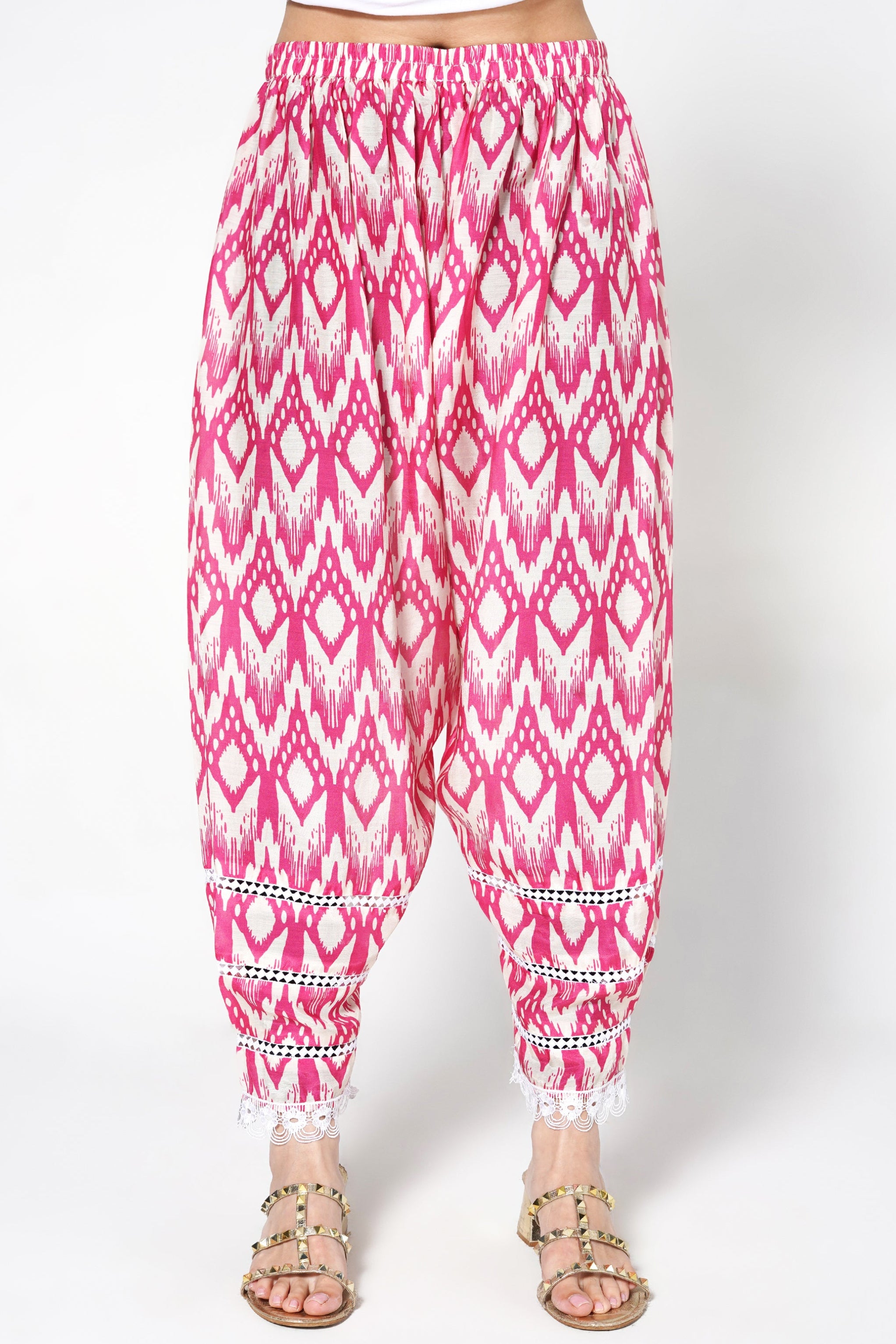 Rose Pink Printed Linen Silk Co-Ord Set