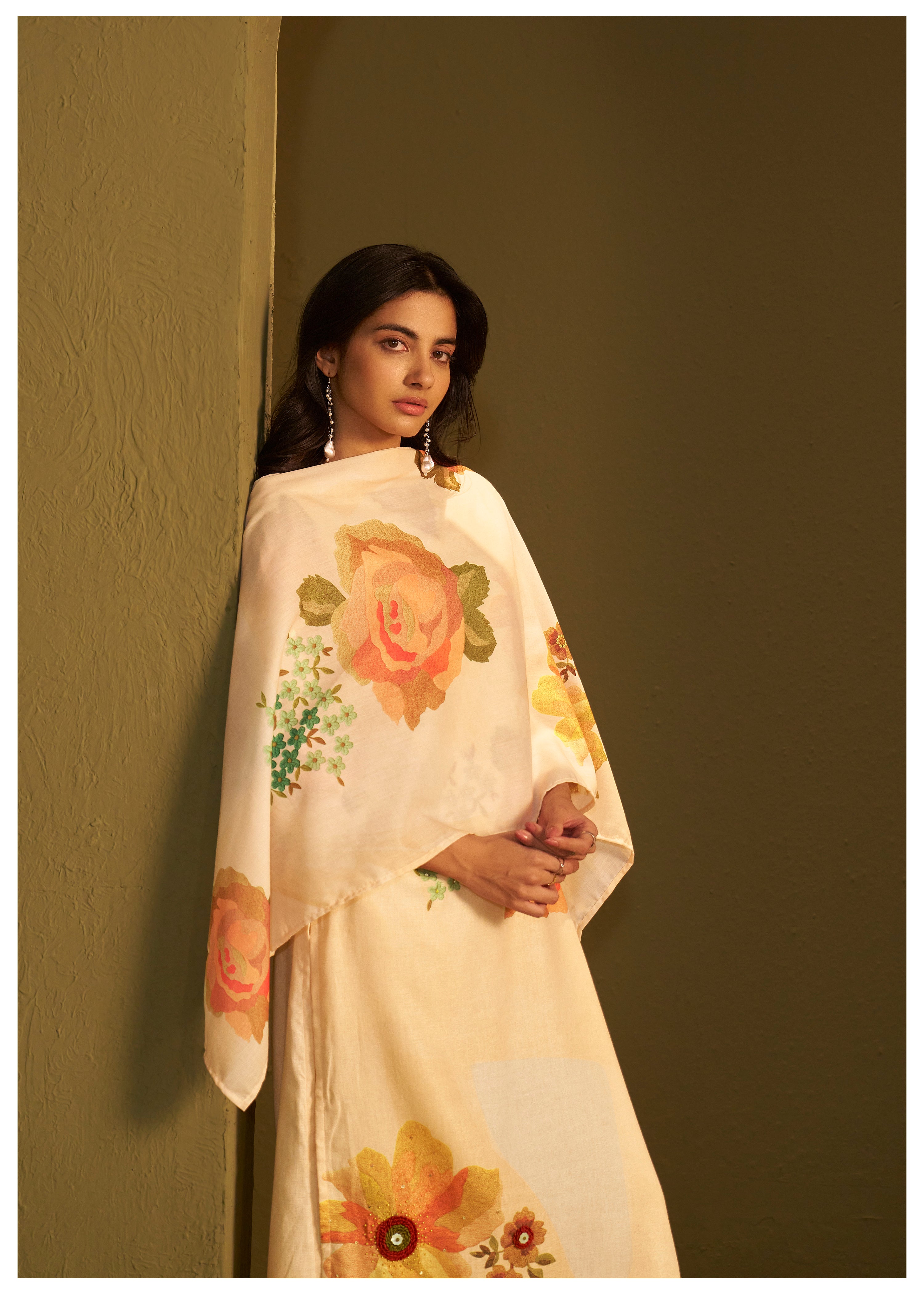 Apricot Embroidered Organic Cotton Pant Set