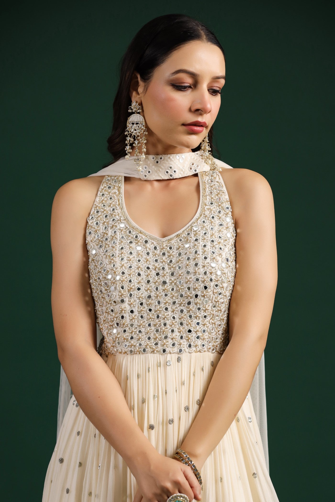 Ivory Embellished Palazzo Set