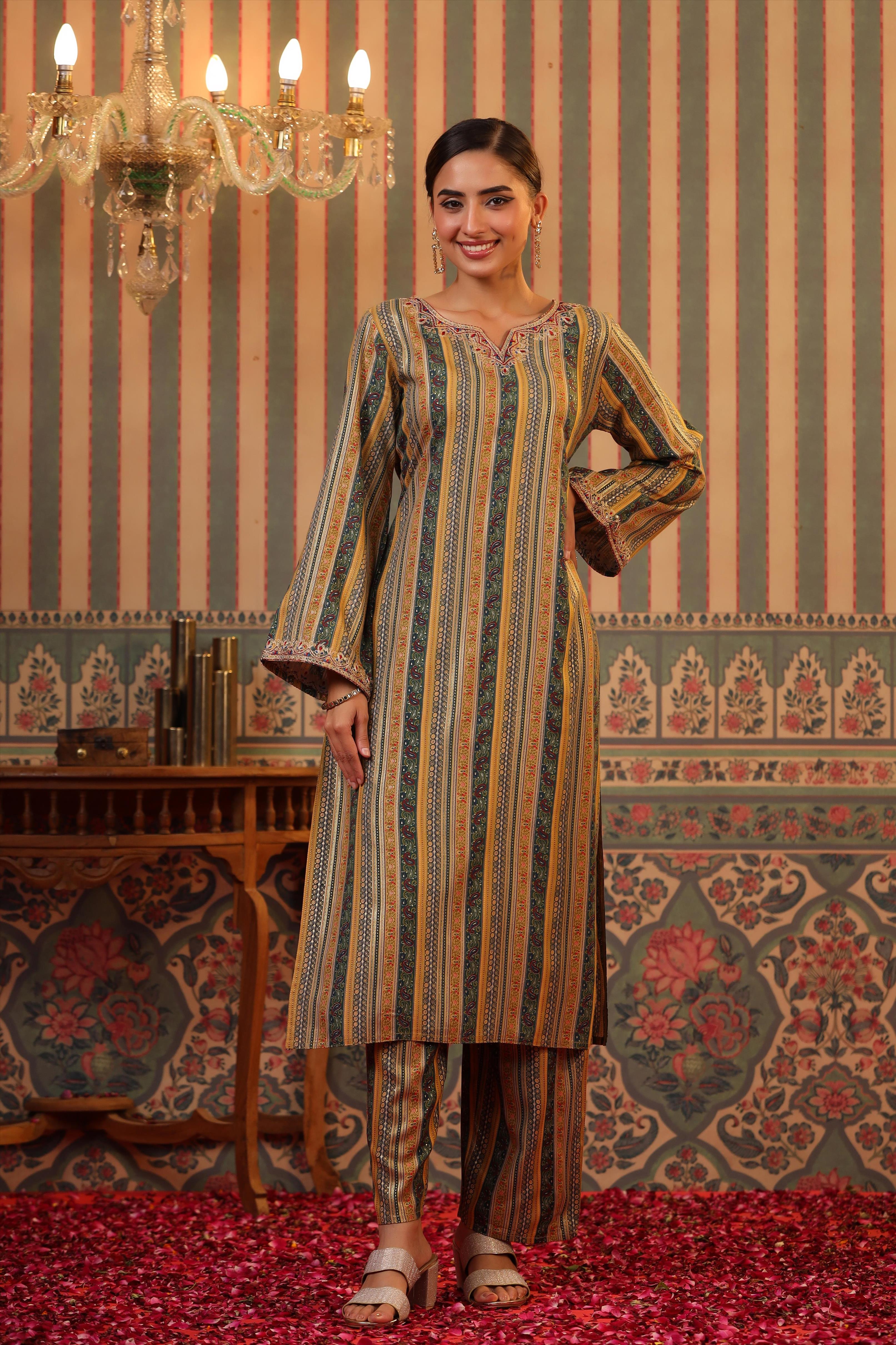 Buy Crepe Silk Palazzo Style Pakistani Salwar Suit Online