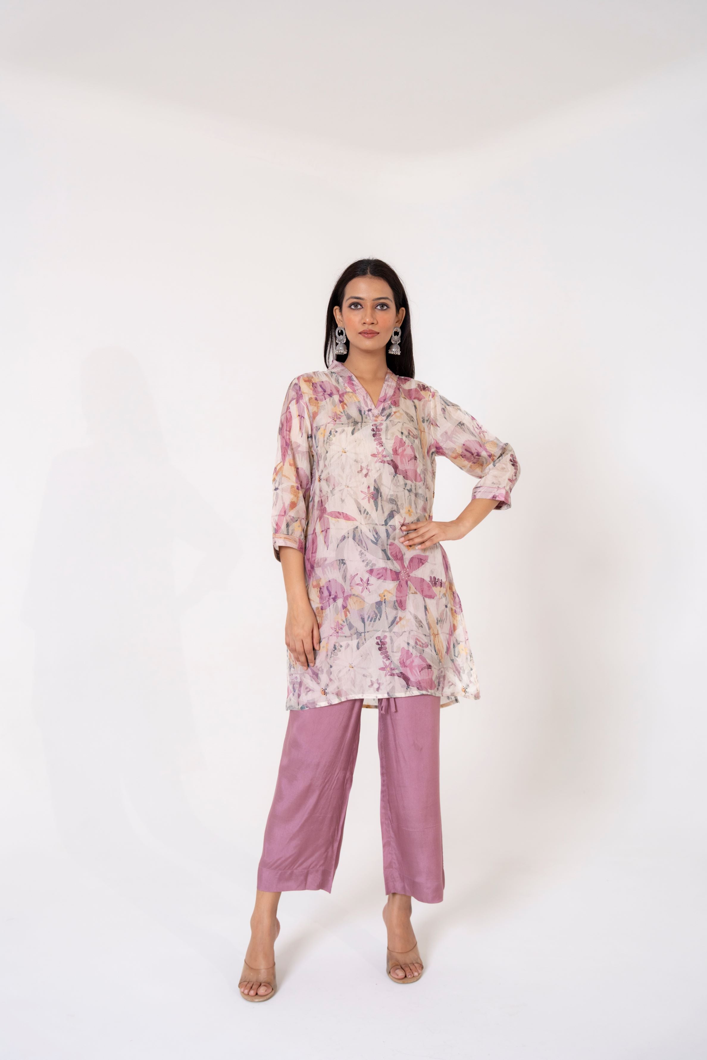 Bright Lilac Kurta & Pants Set