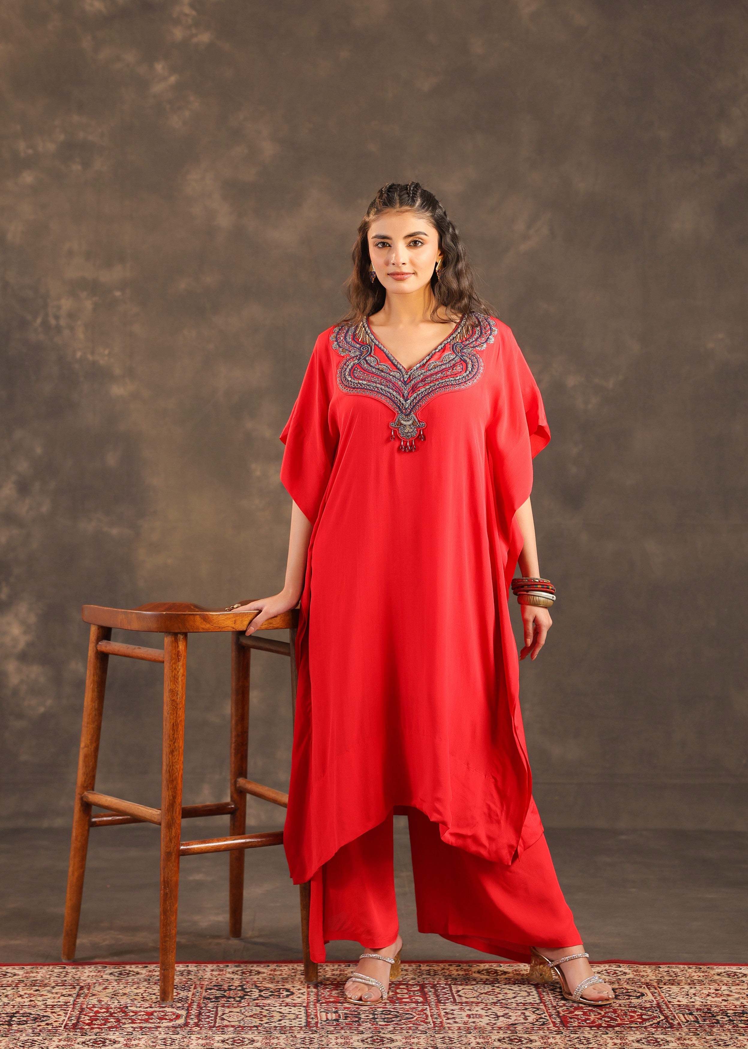 Spinel Grace Embellished Crepe Silk Kurta Set