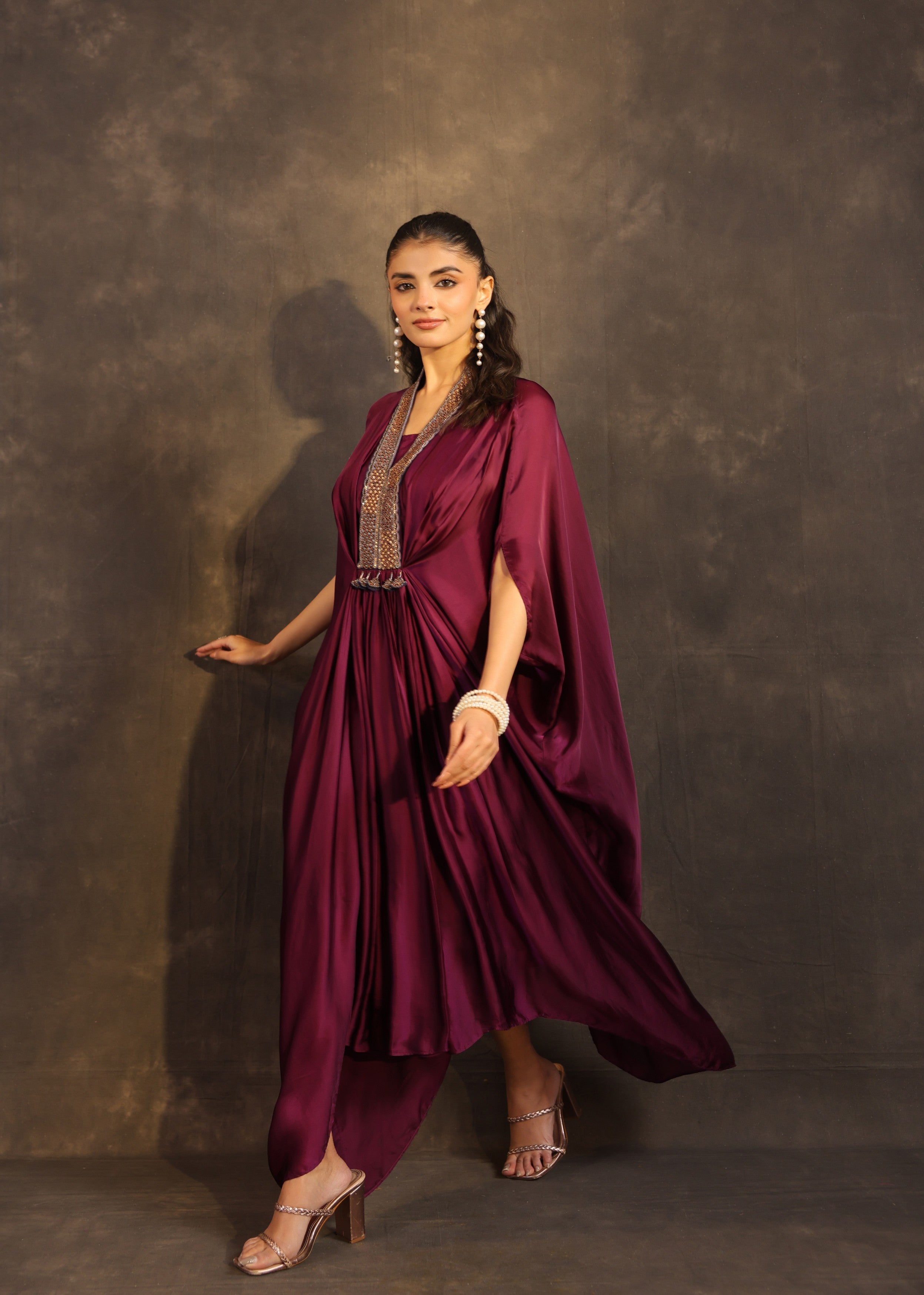 Mulberry Regal Embellished Satin Silk Dress