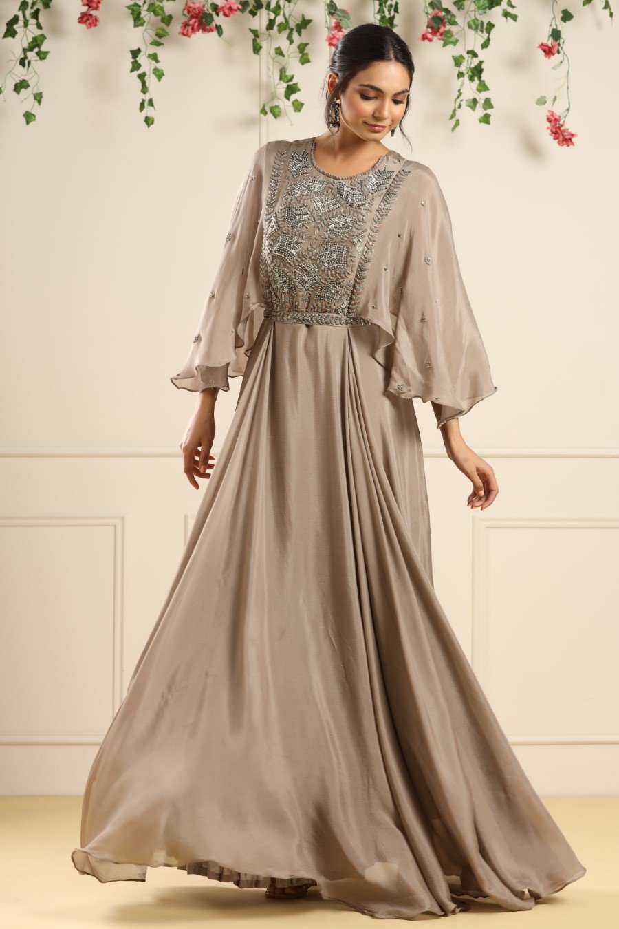 Grey clearance silk gown