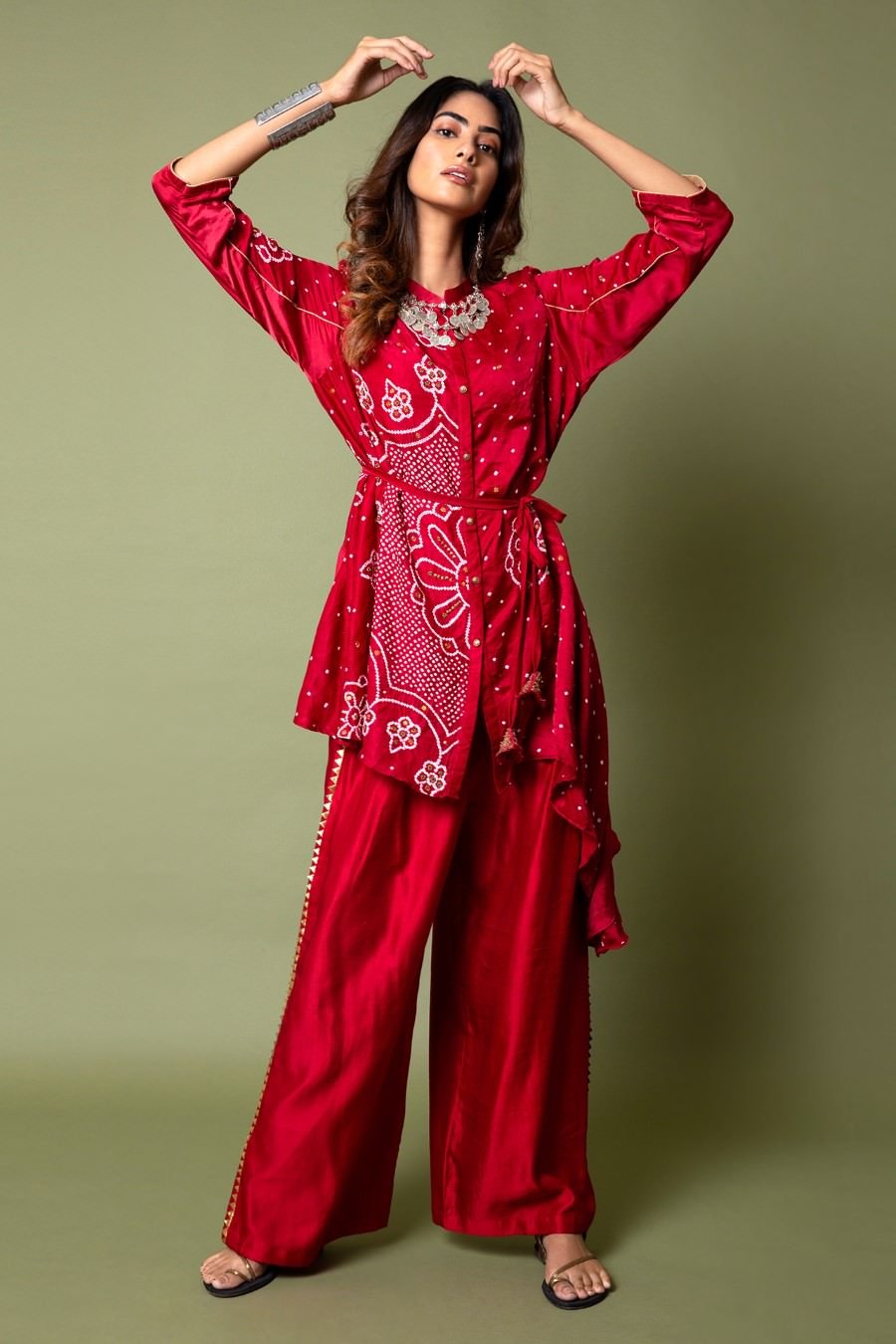 Cape Shirt With Palazzo Pants