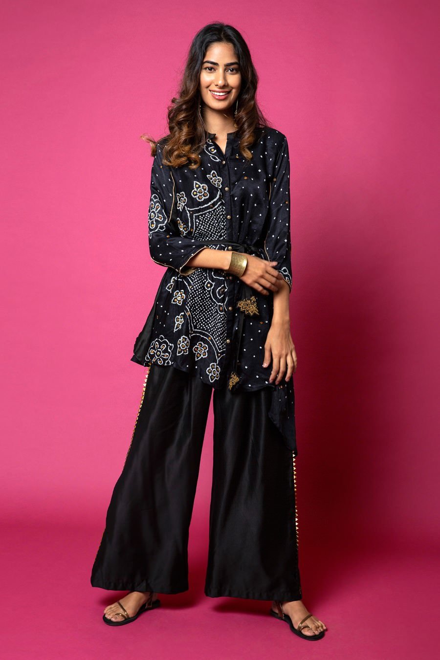 Cape Shirt With Palazzo Pants