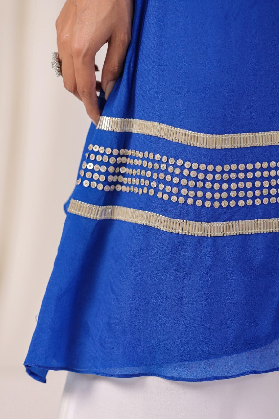 Royal Blue Embellsihed Tunic with Palazzo