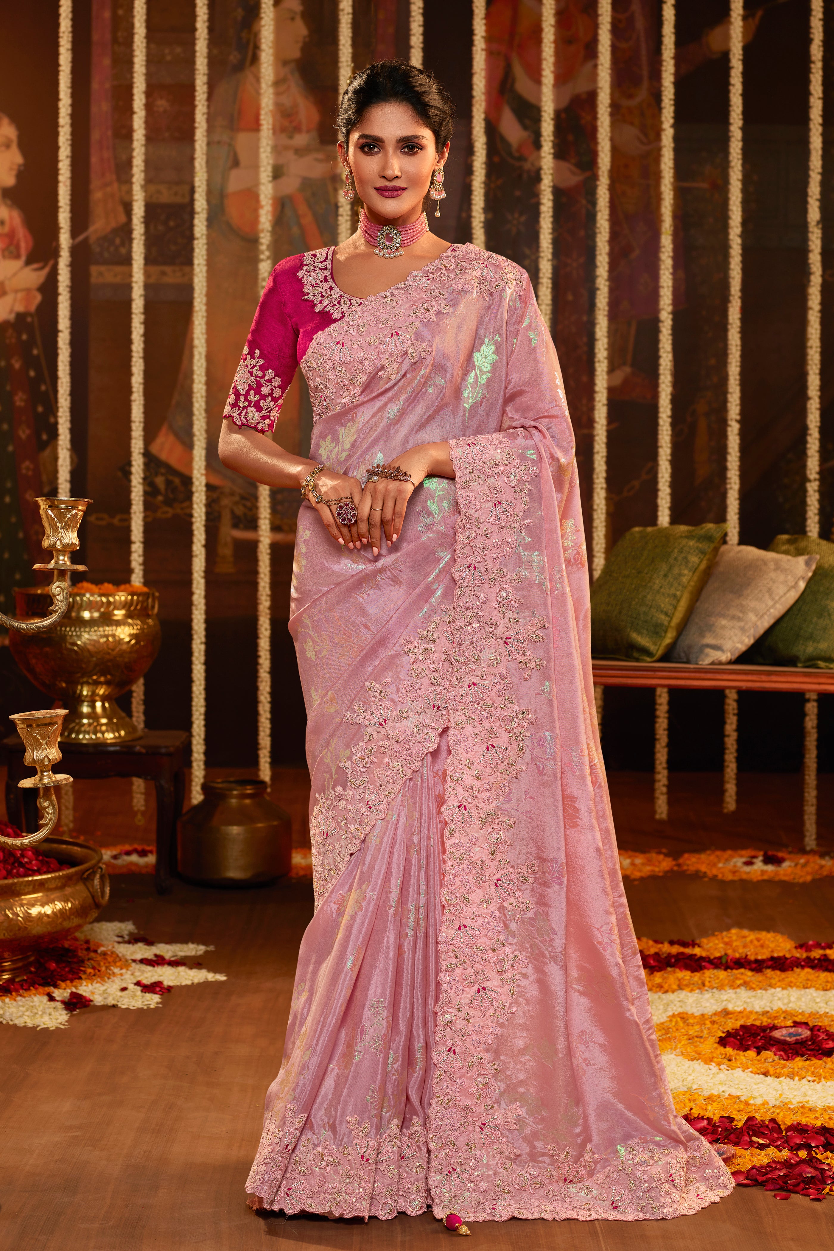 Pink Glam Mirror Saree