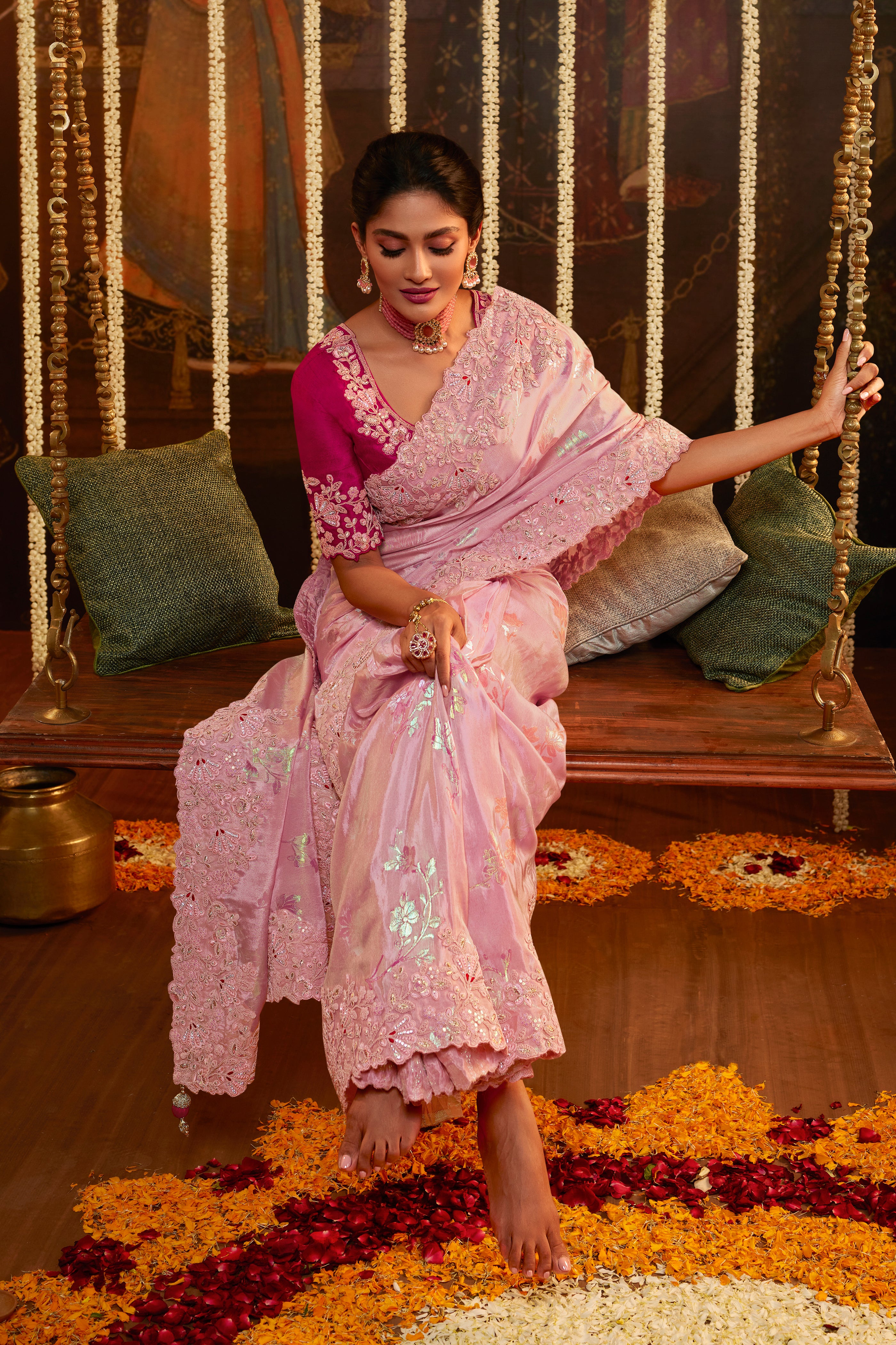 Pink Glam Mirror Saree