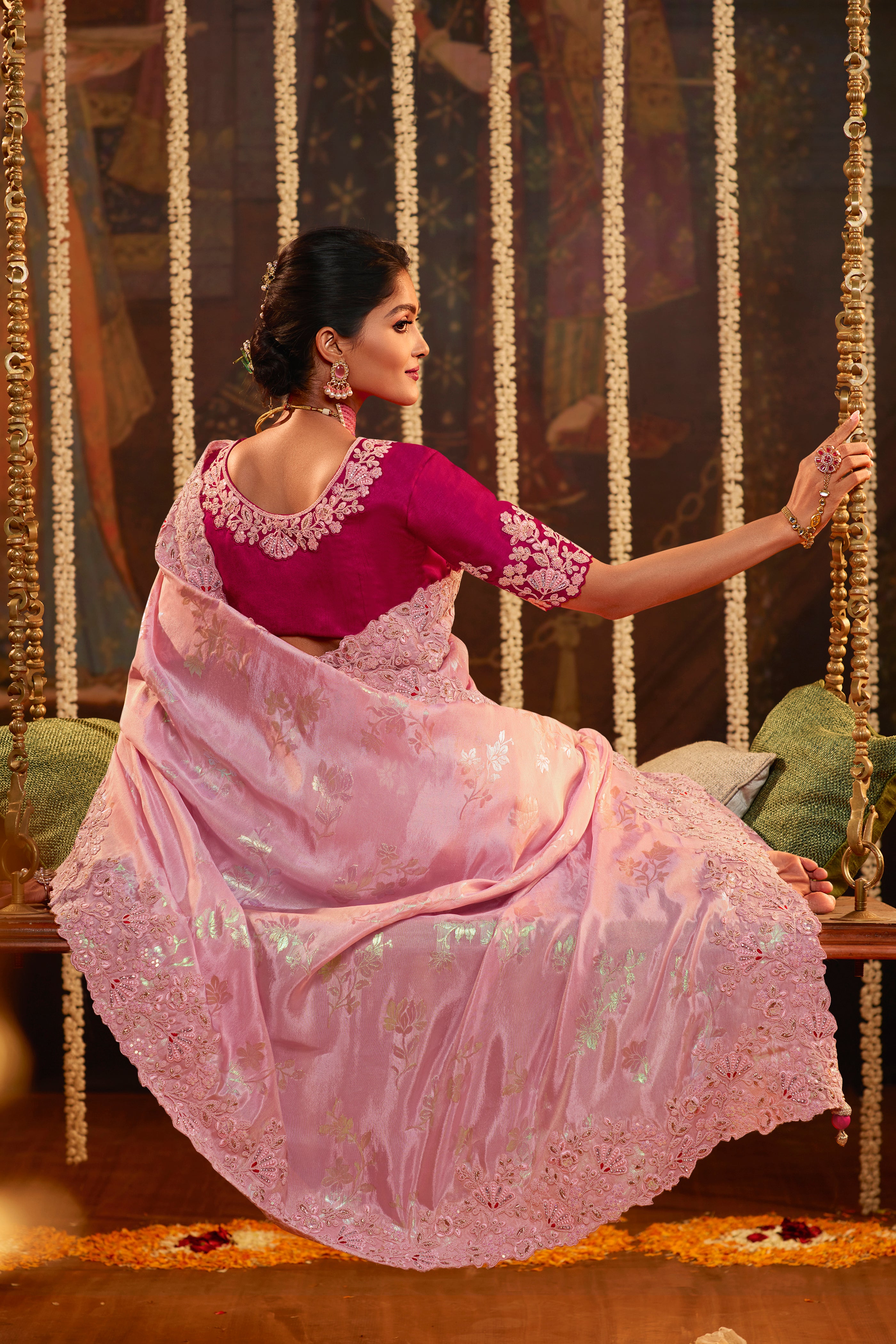 Pink Glam Mirror Saree