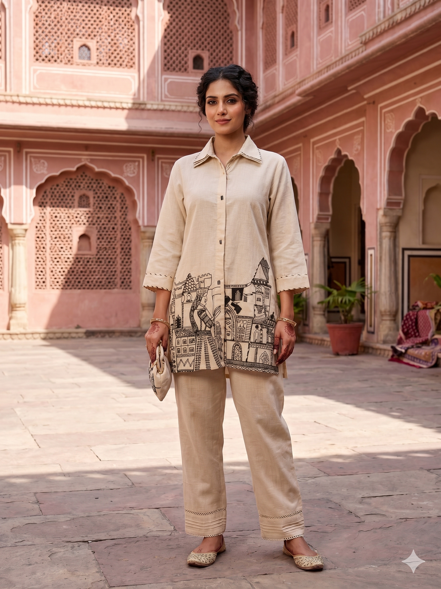 Royal Heritage Embroidered Cotton Co-ord