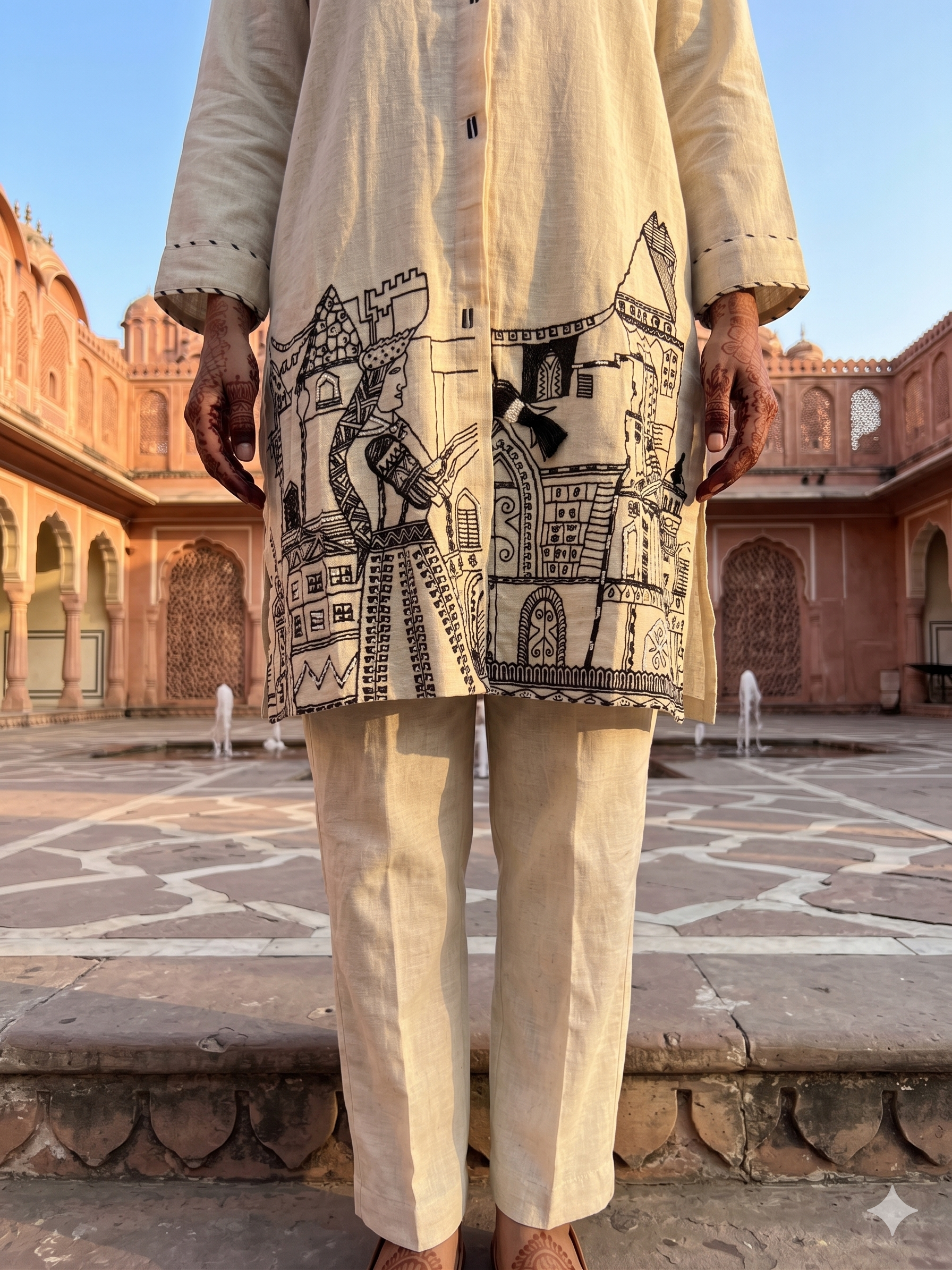 Royal Heritage Embroidered Cotton Co-ord