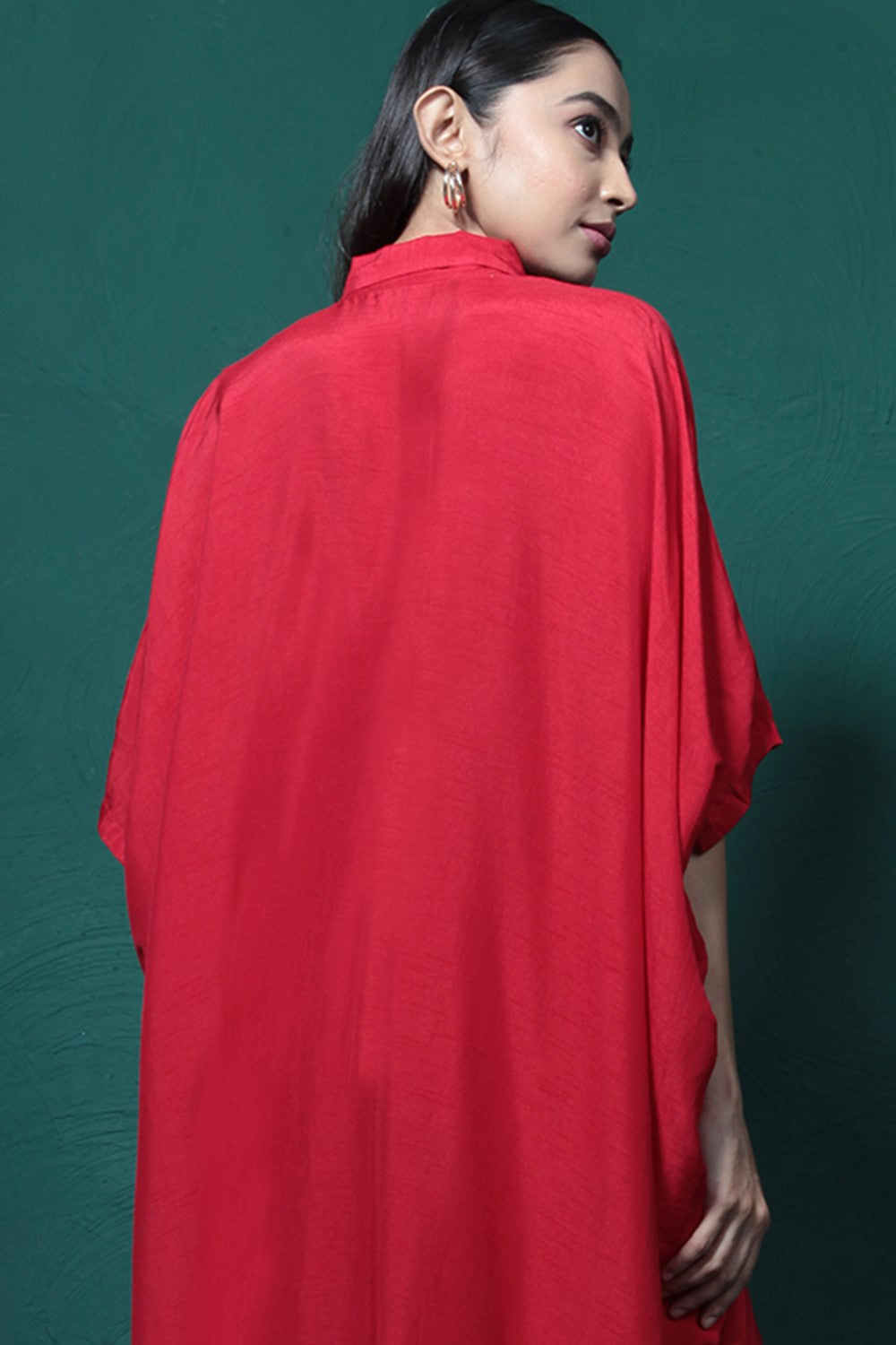 Red Embroidered Kurta Set