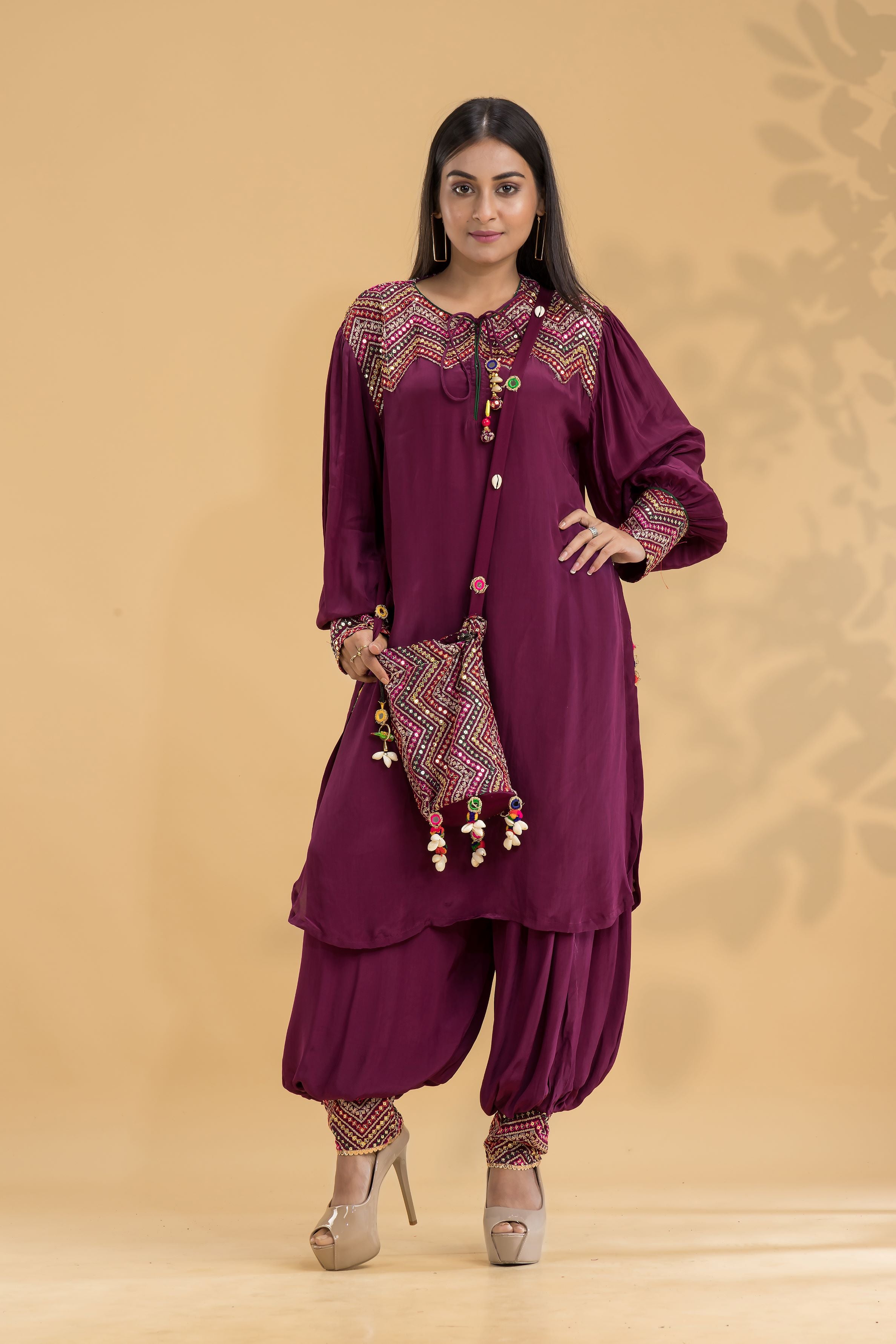 Silk Plain Magenta Patiala Salwar Suit WJ74023