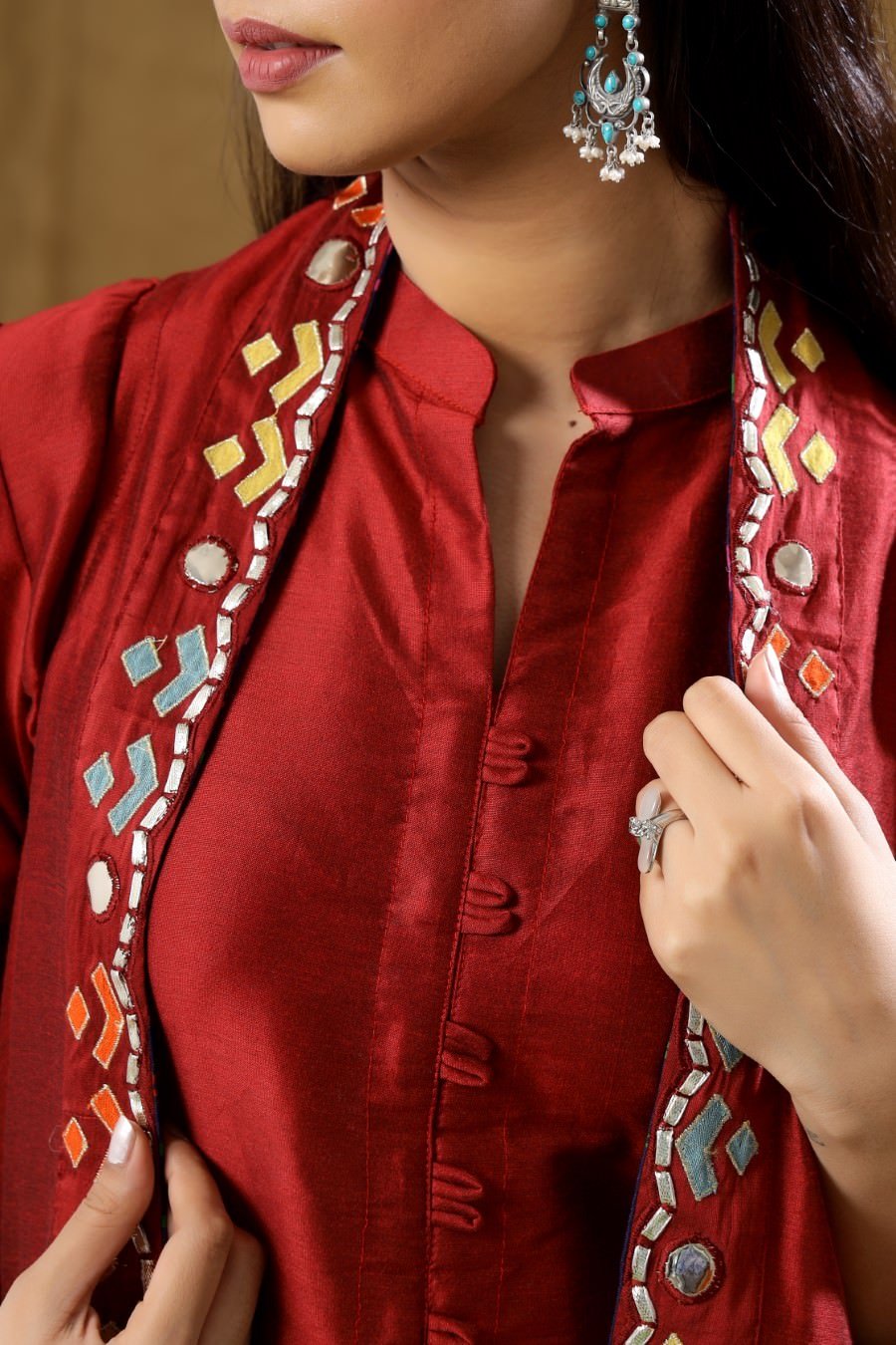 Beautiful Long Jacket. | Velvet dress designs, Long kurti designs, Kurta  neck design