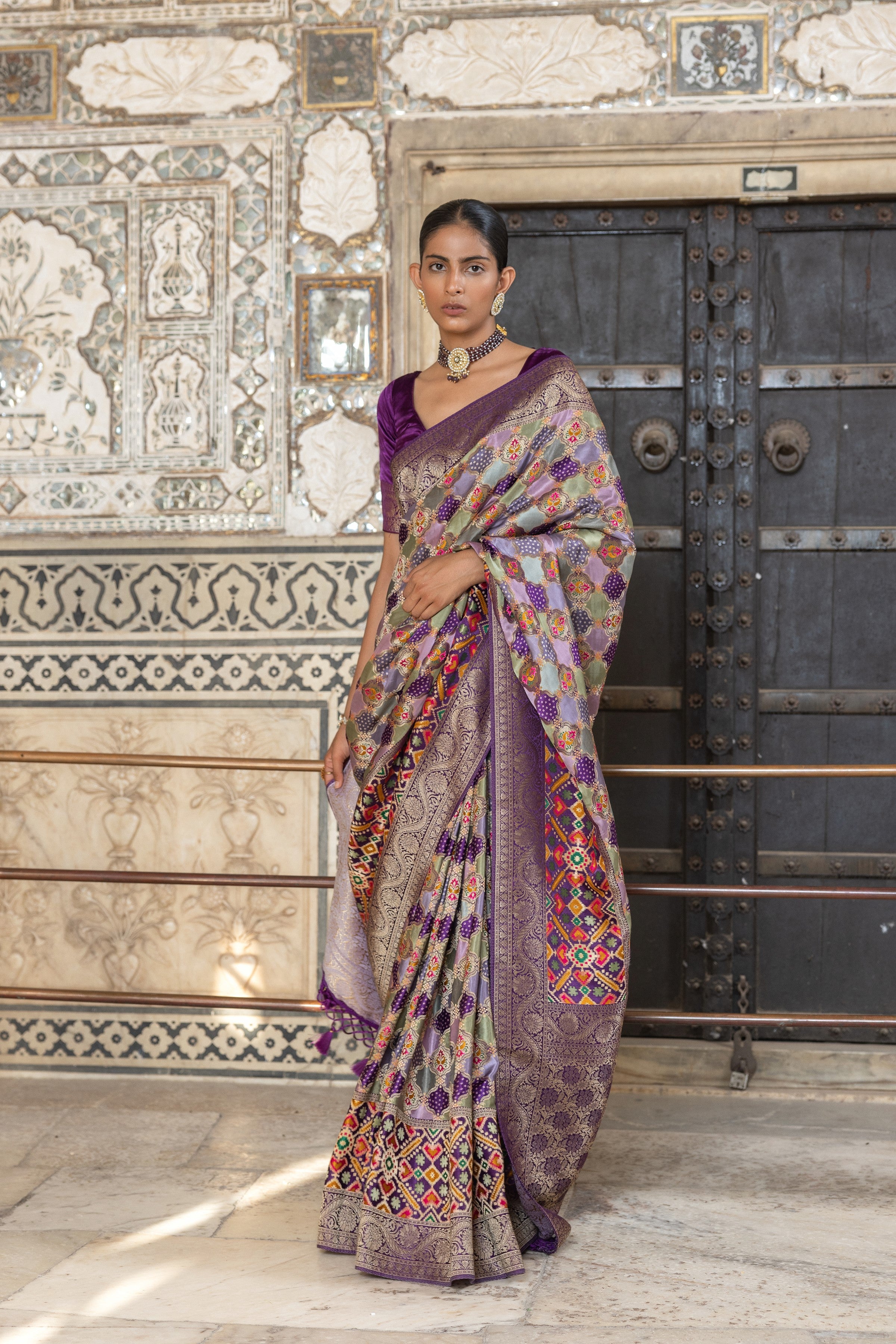 Purple Woven Gajji Silk Saree