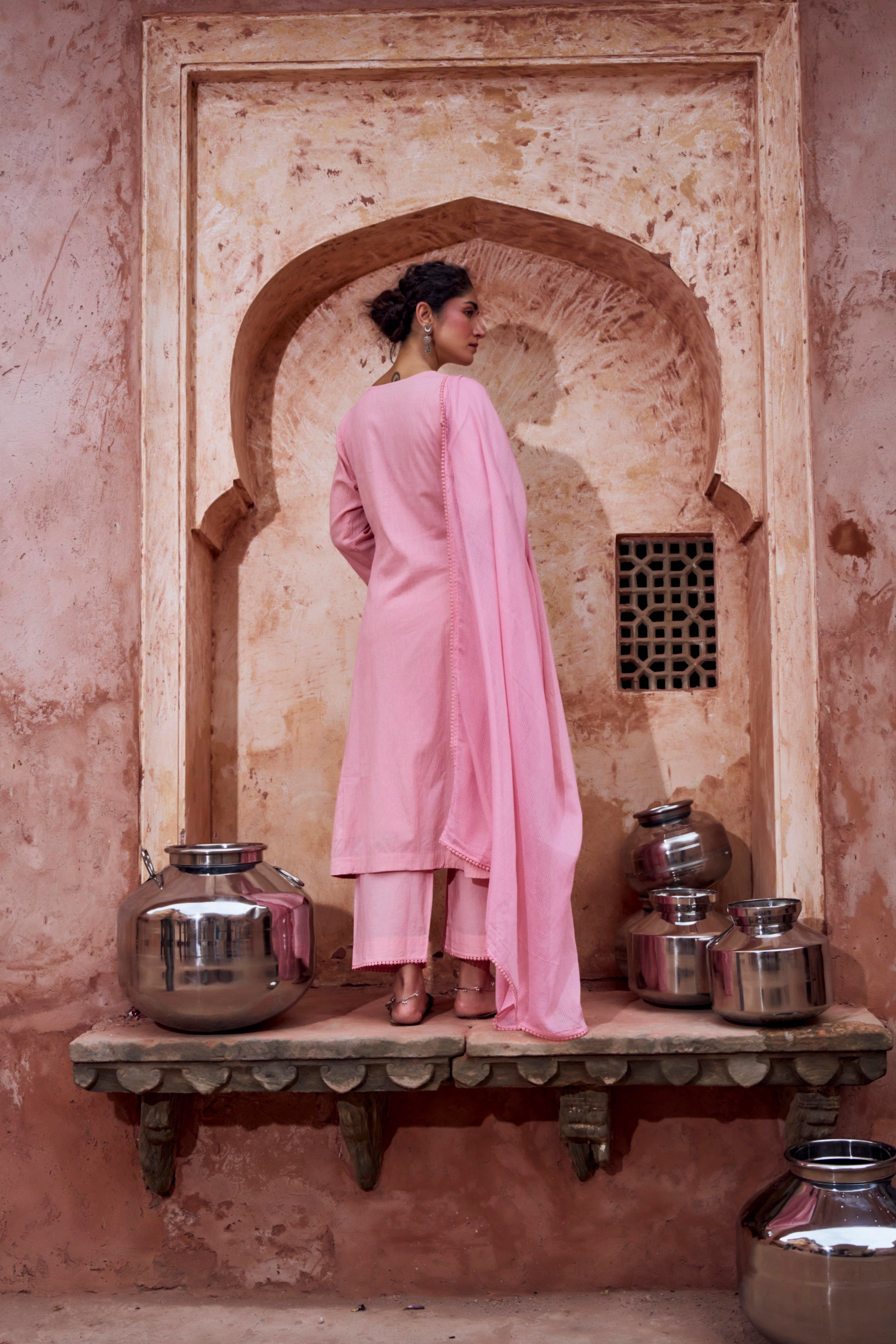 Blush Pink Cotton Pant Set
