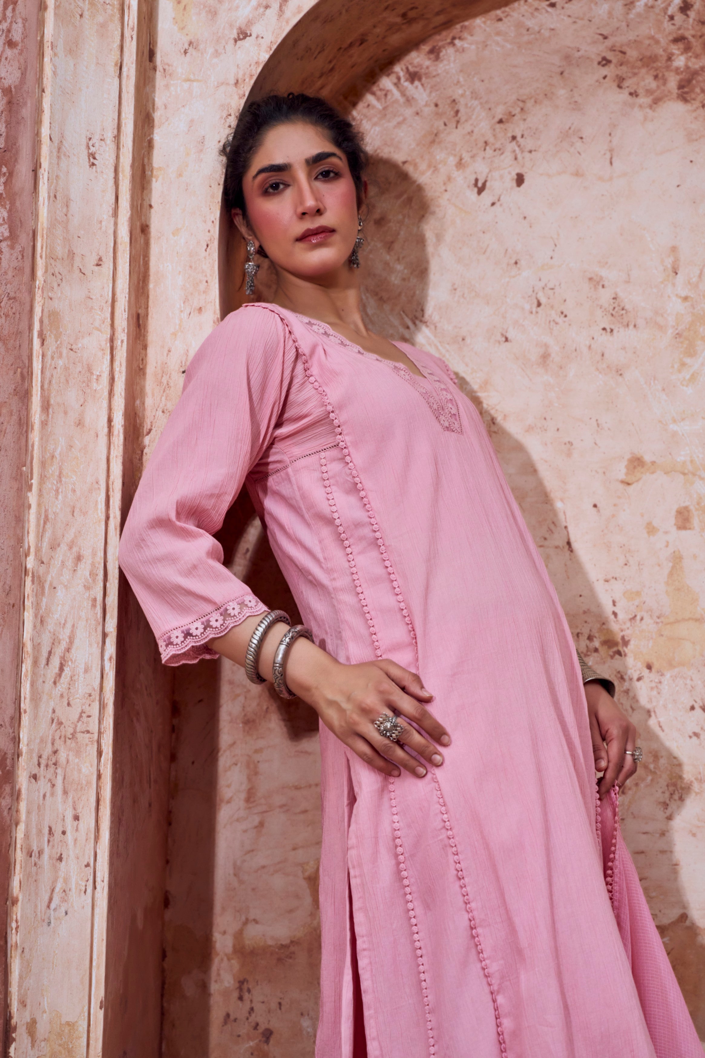 Blush Pink Cotton Pant Set
