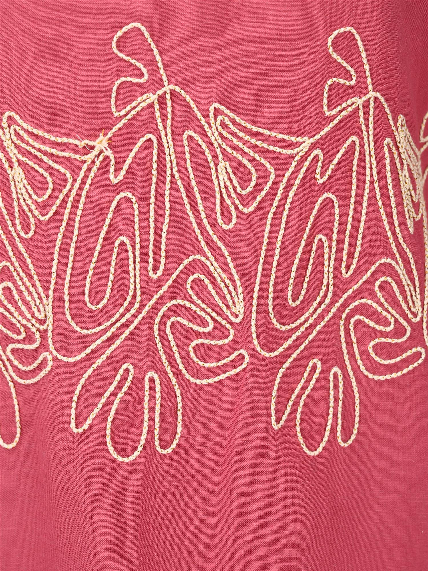 Dusky Rose Embroidered Cotton Co-Ord Set