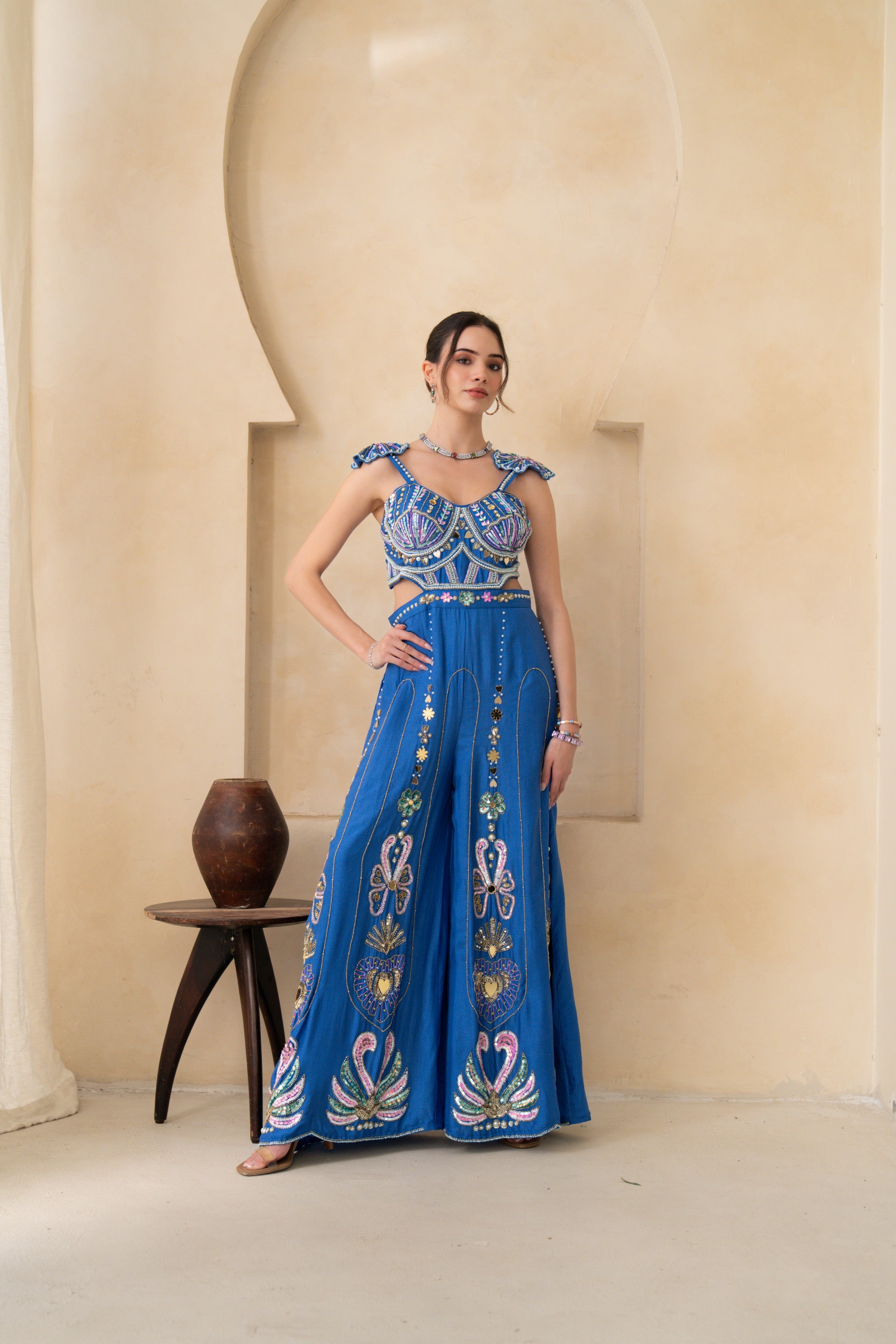 Cobalt Blue Dola Silk Jumpsuit