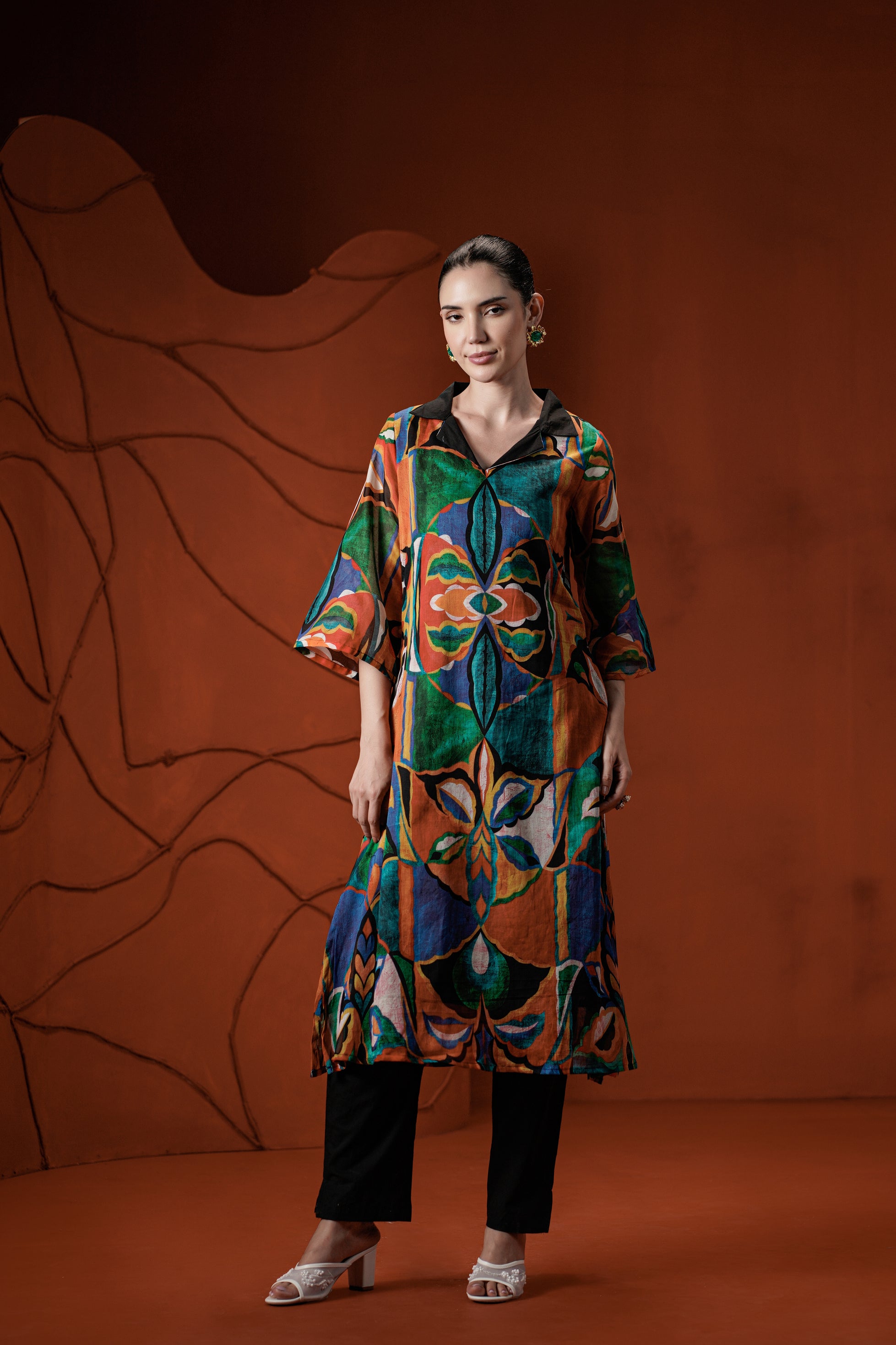 Prism Printed Cotton Kurta Set