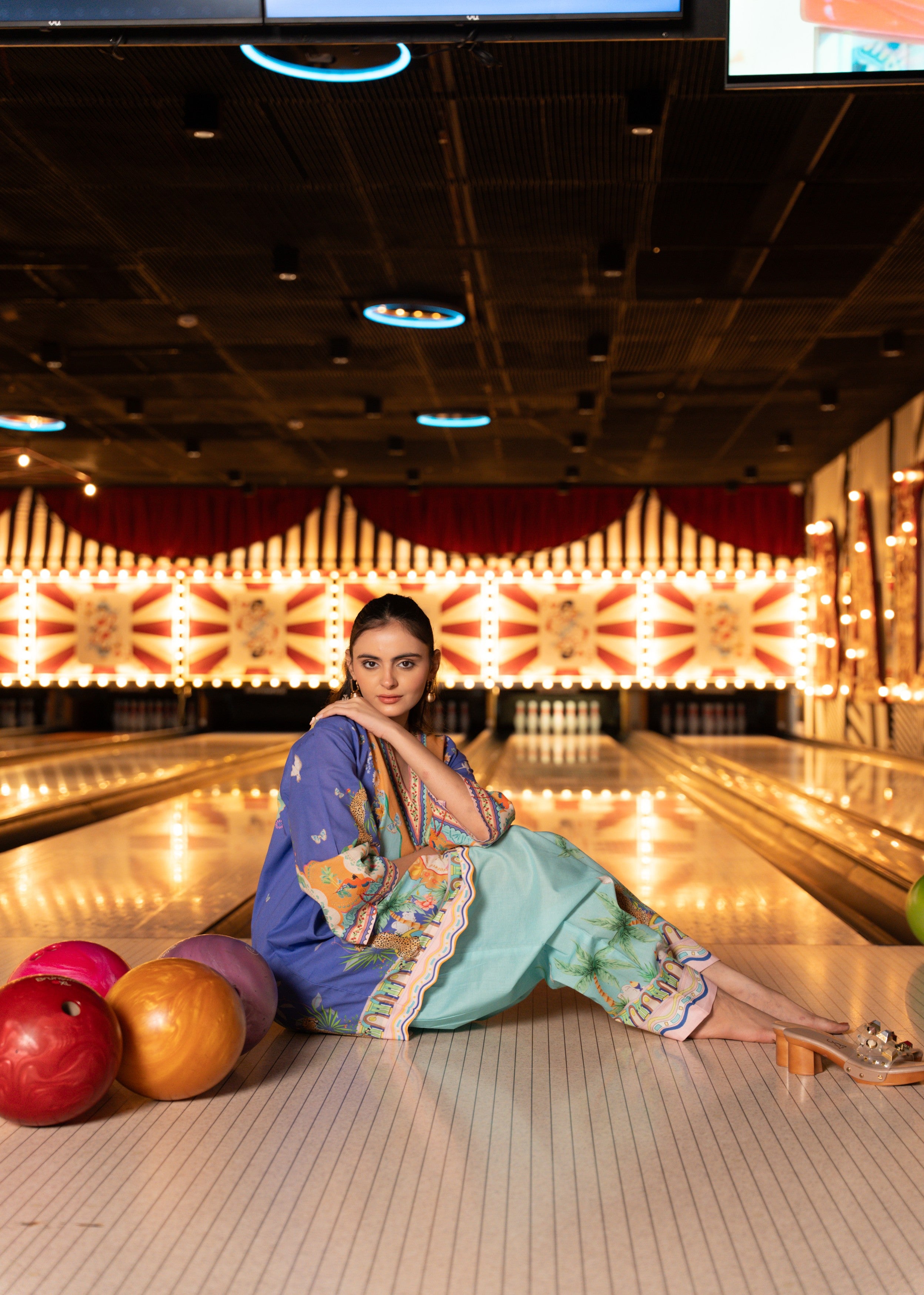 Tropical Azure Printed Cotton Co-ord Set