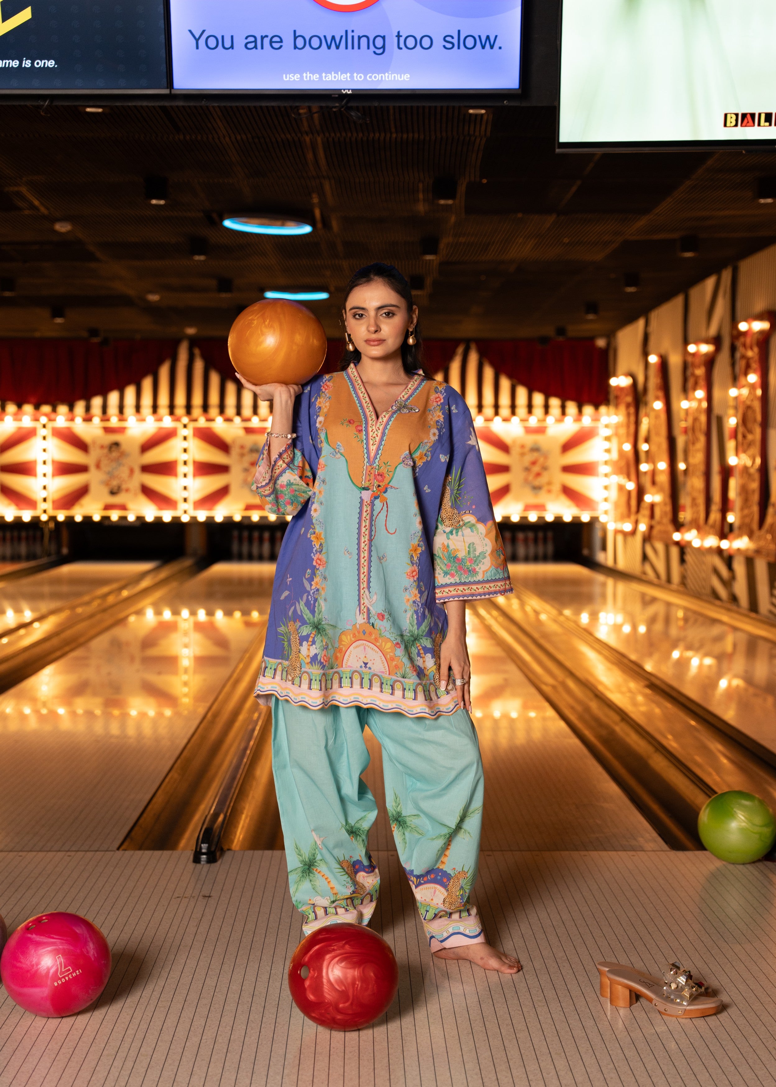 Tropical Azure Printed Cotton Co-ord Set