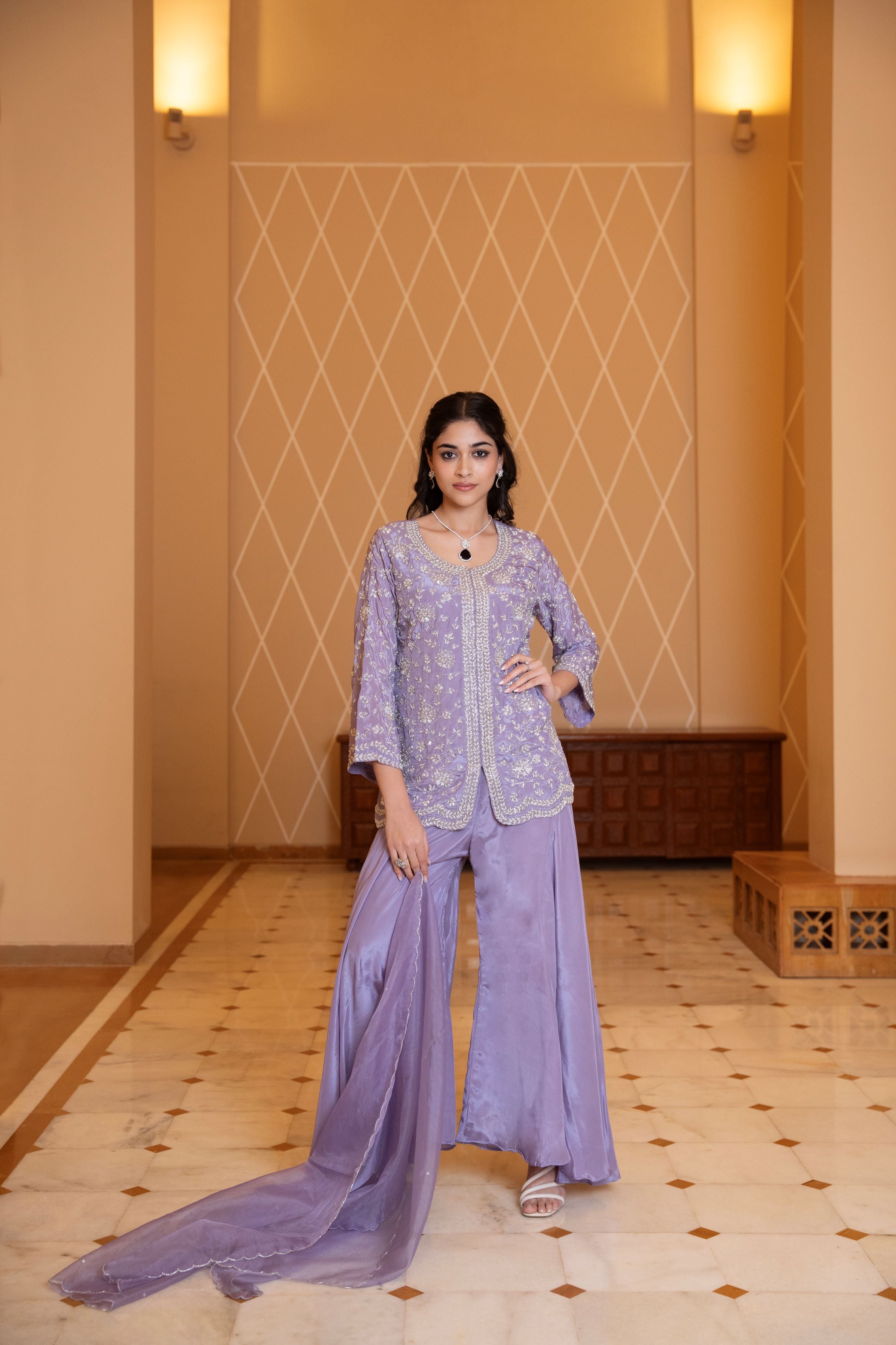 Lavender Gleam Palazzo Set